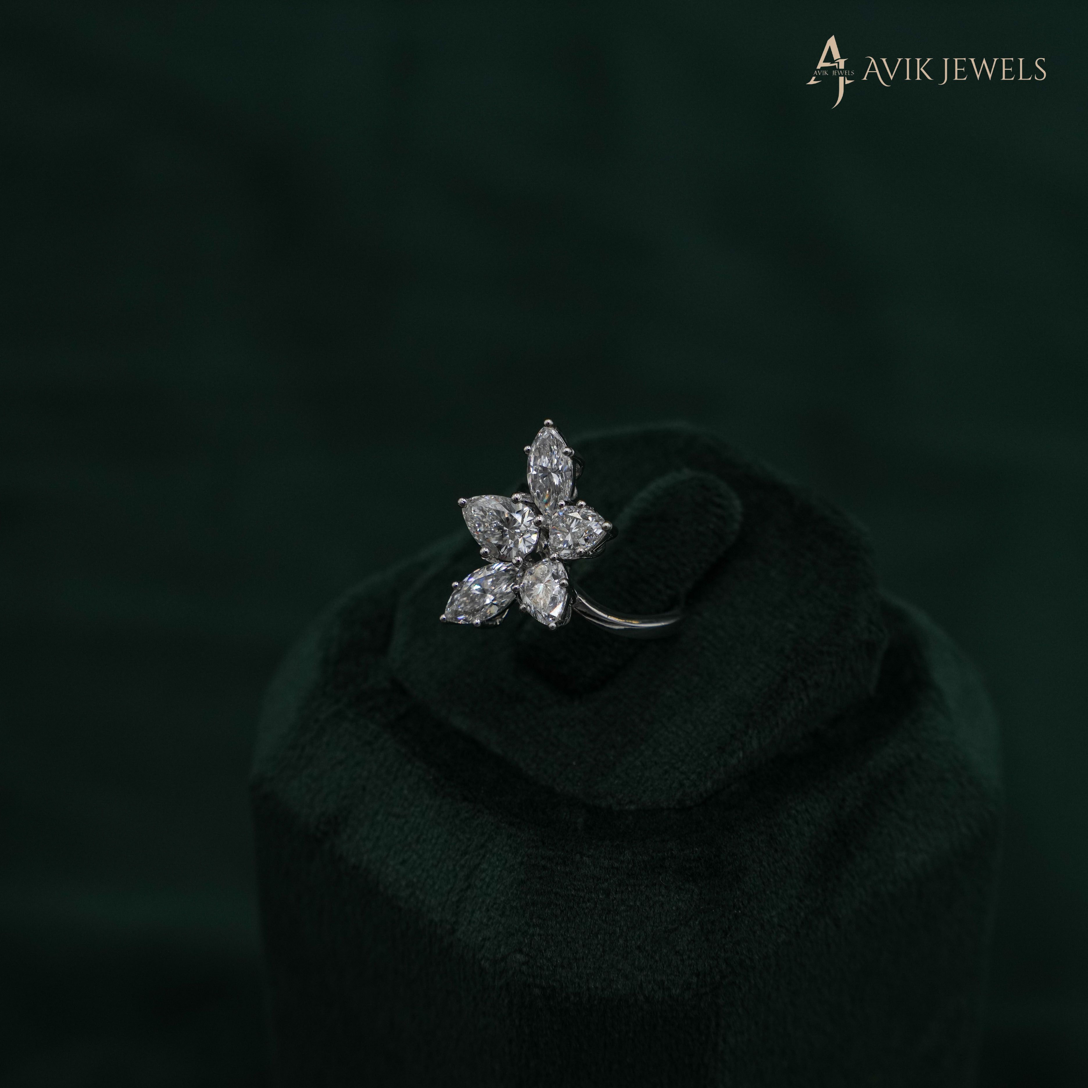 Lab Grown Flower Ring