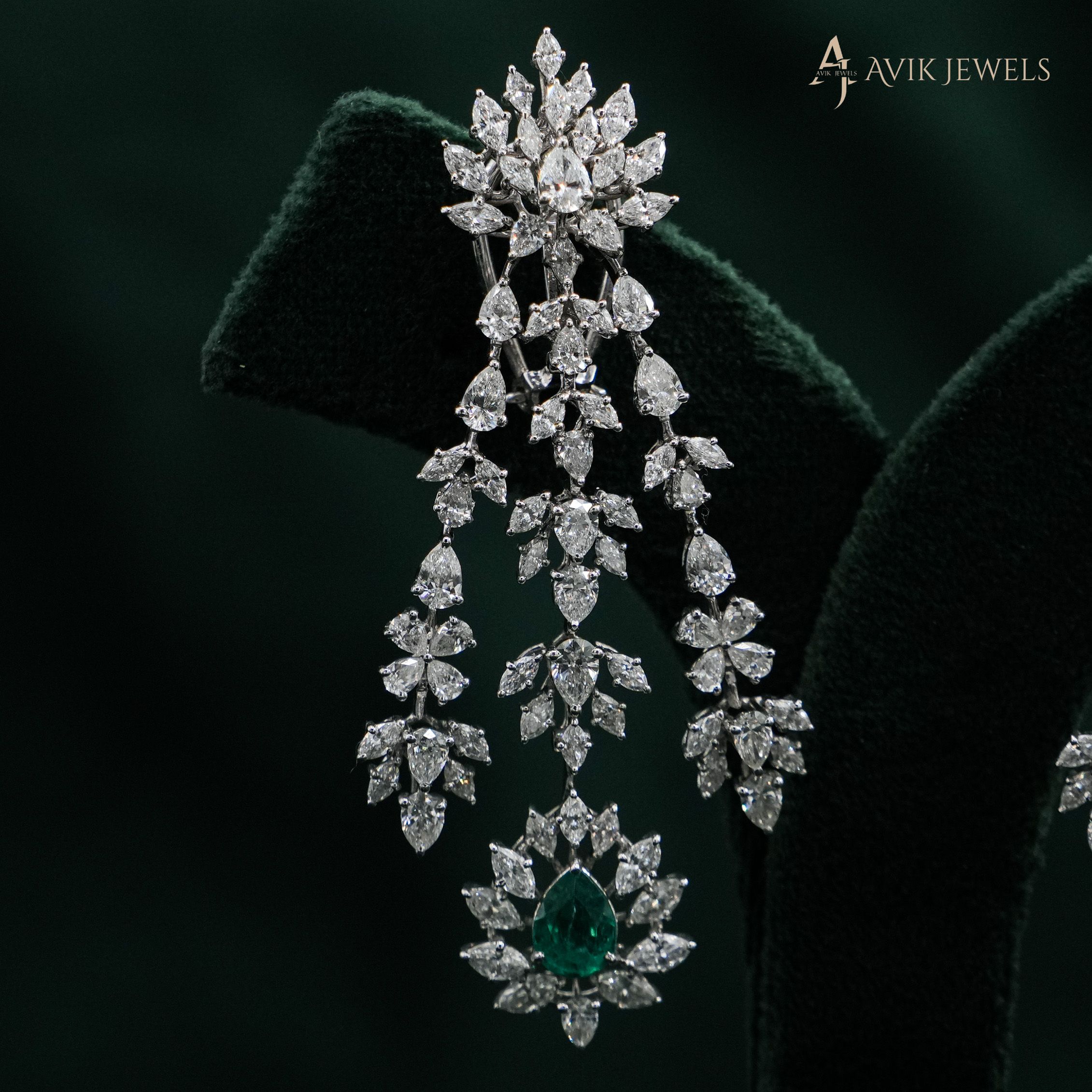 Avik Jewels - Emerald Drop Earrings