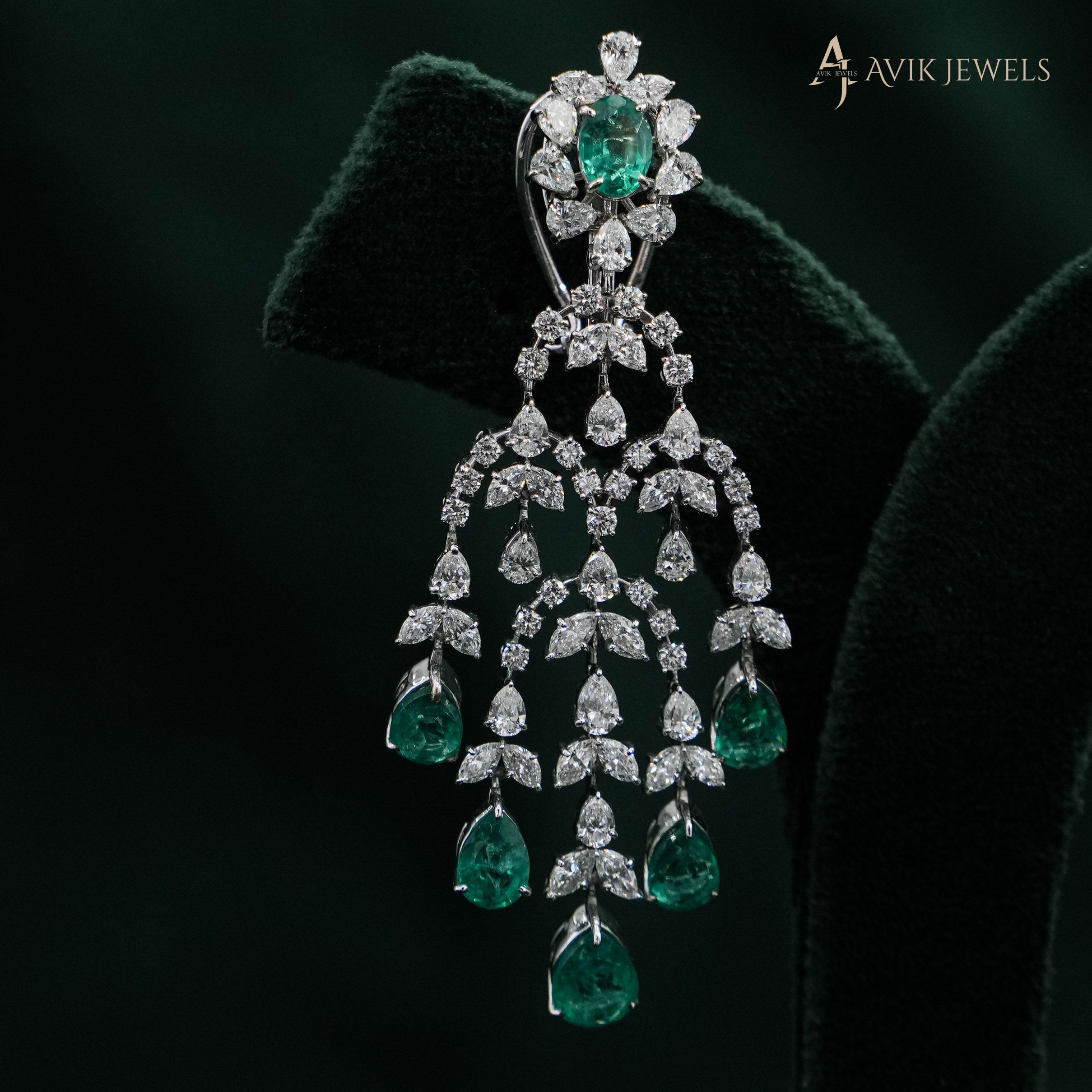 Avik Jewels - Emerald Drop Earrings