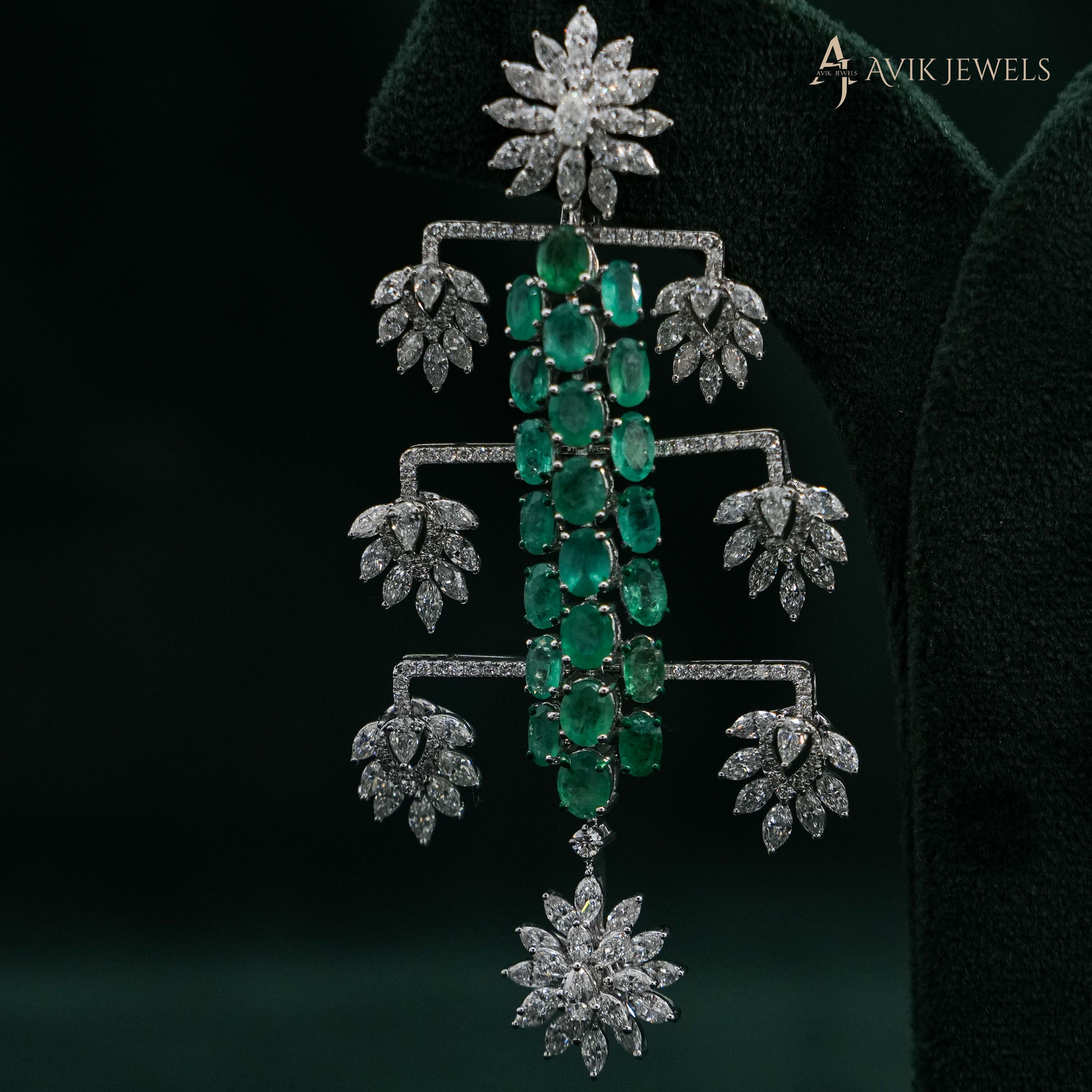 Avik Jewels - Emerald Drop Earrings