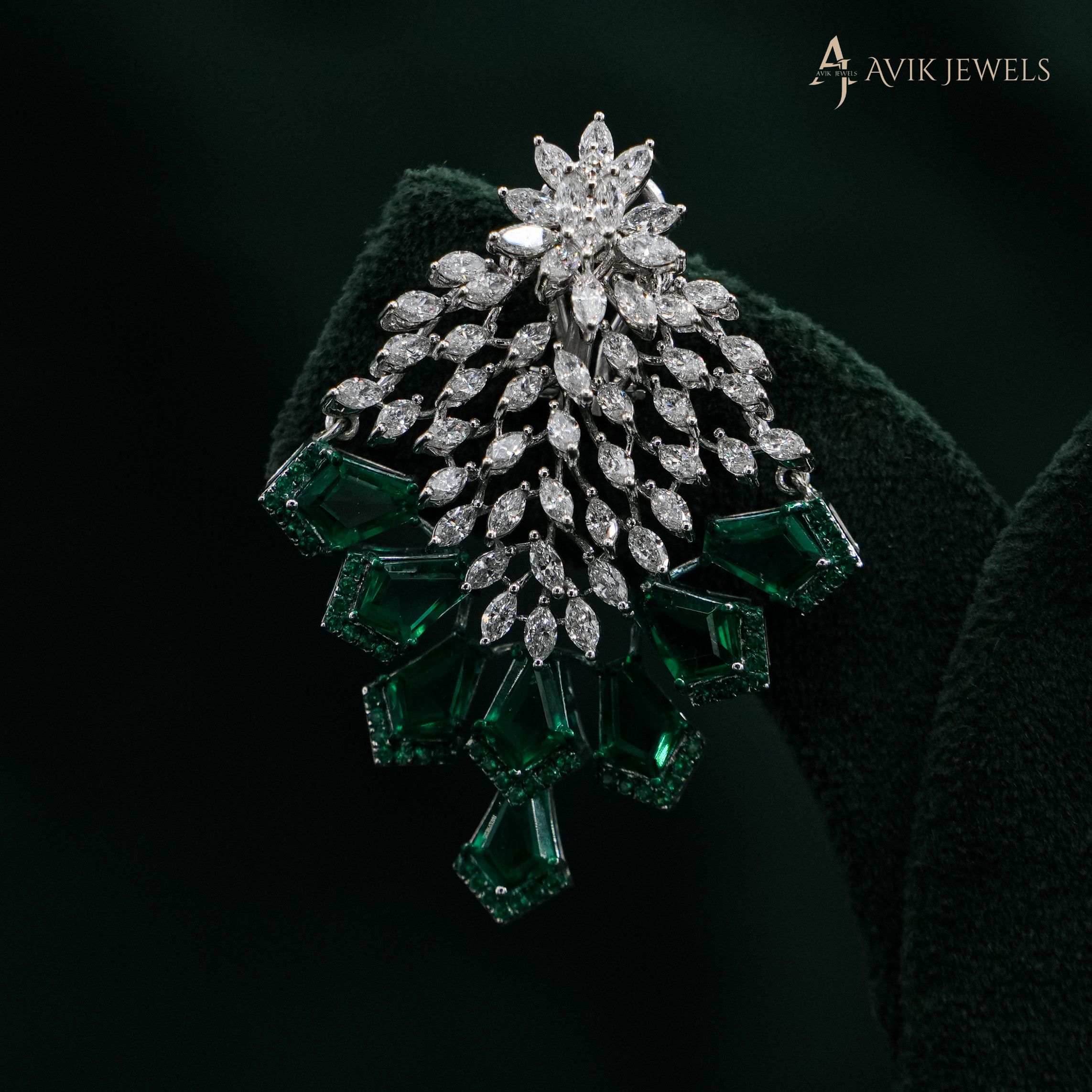 Avik Jewels - Emerald Drop Earrings