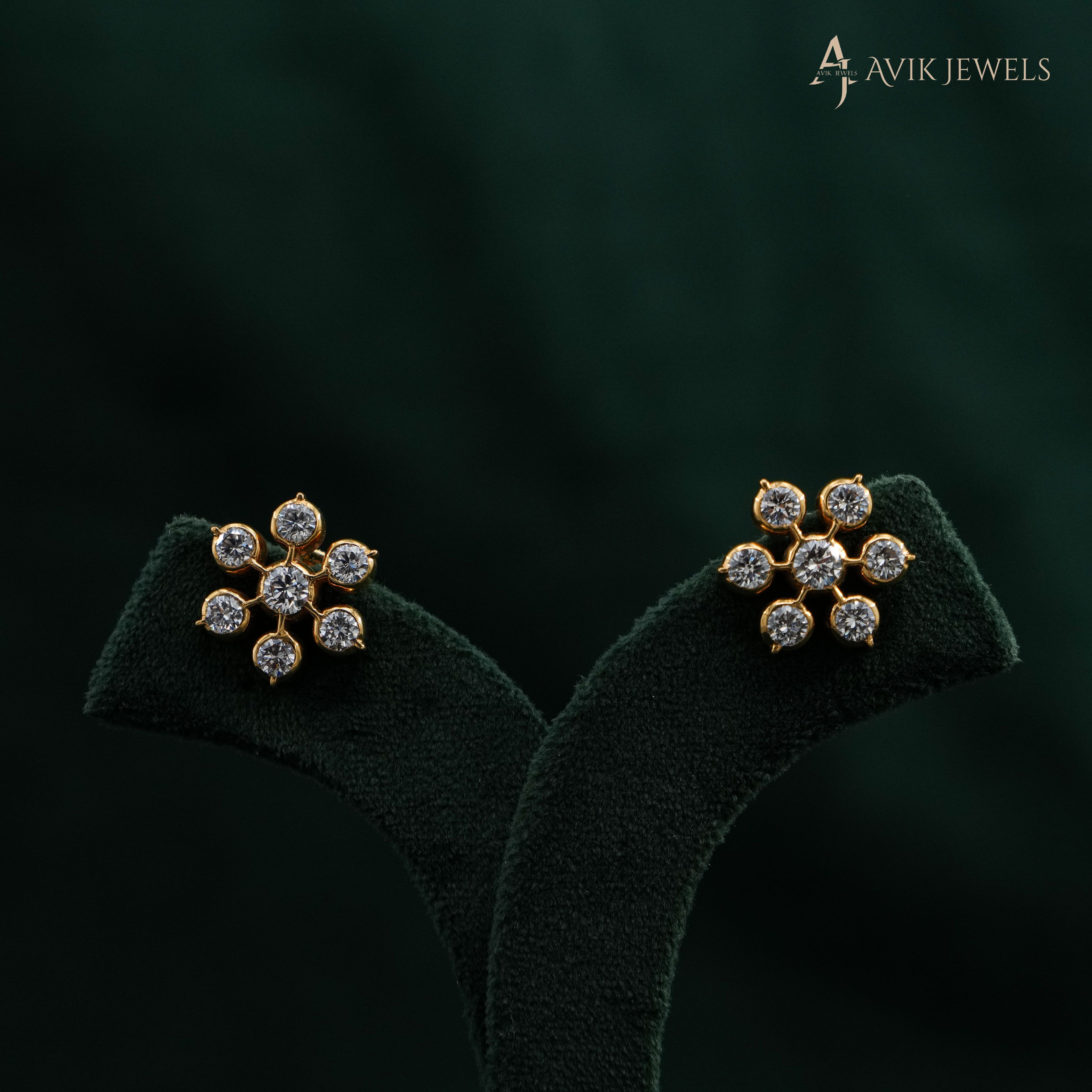 Lab Grown Diamond Flower Studs