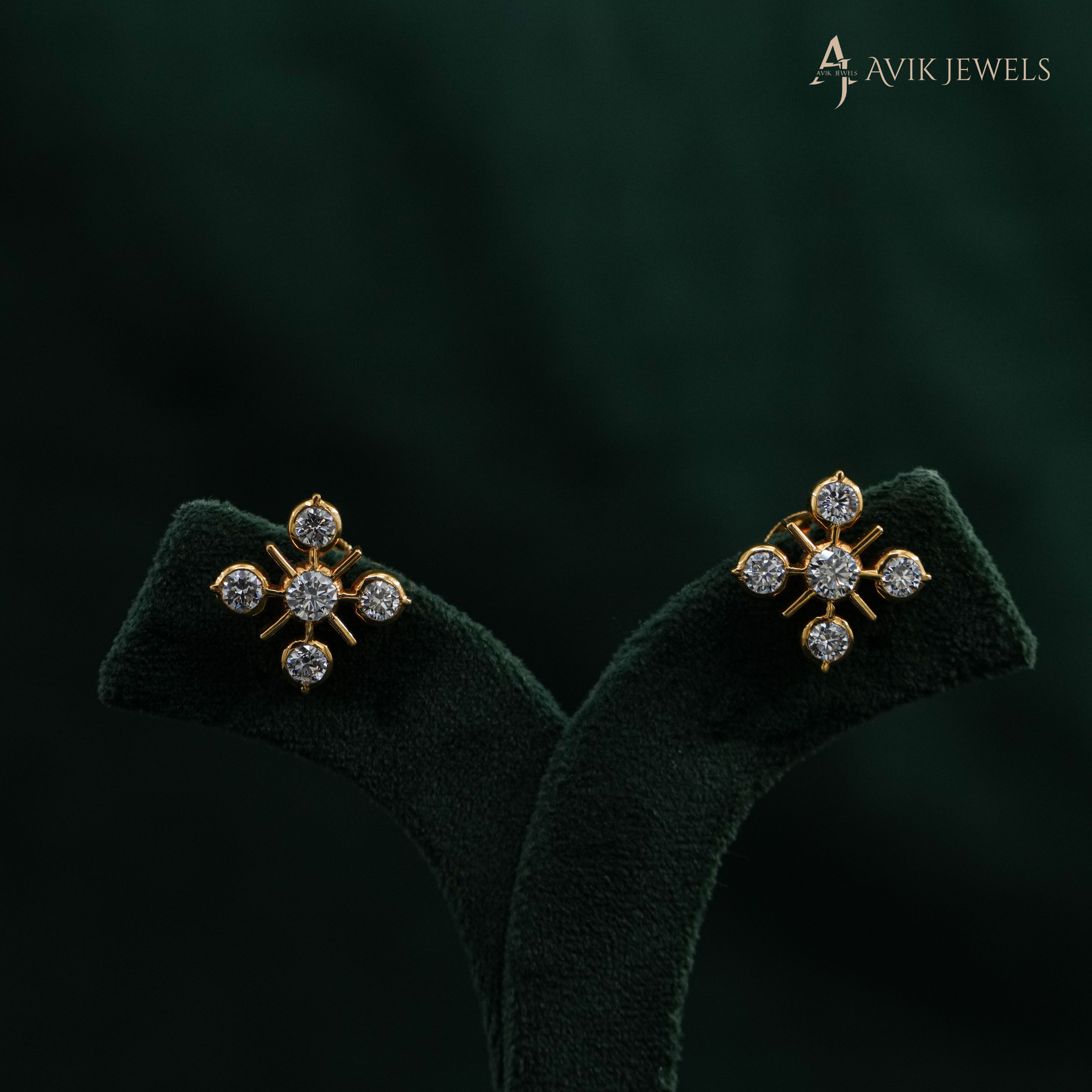 Avik Jewels - Lab Grown Diamond Flower Studs