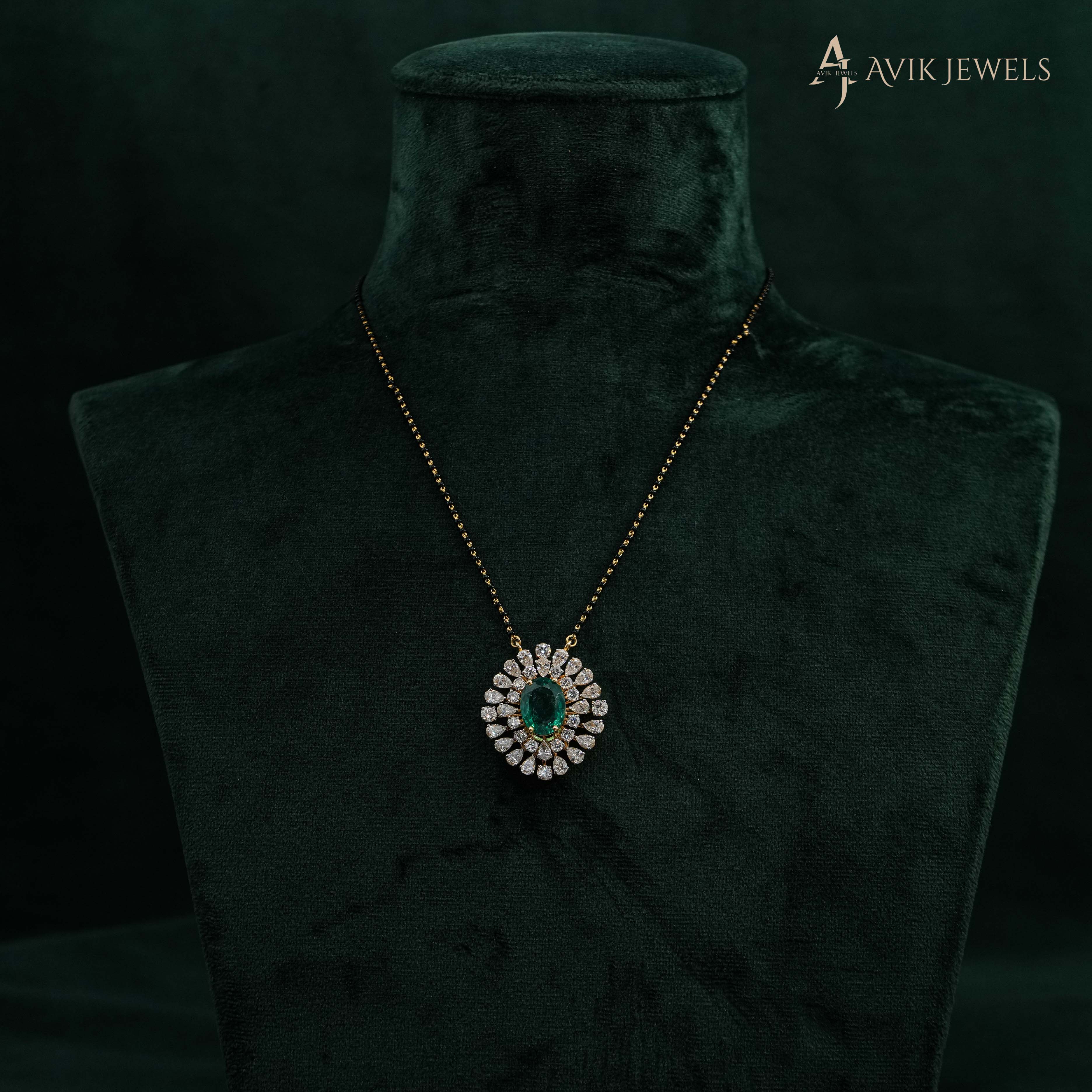 Emerald Lab Grown Diamond Pendant