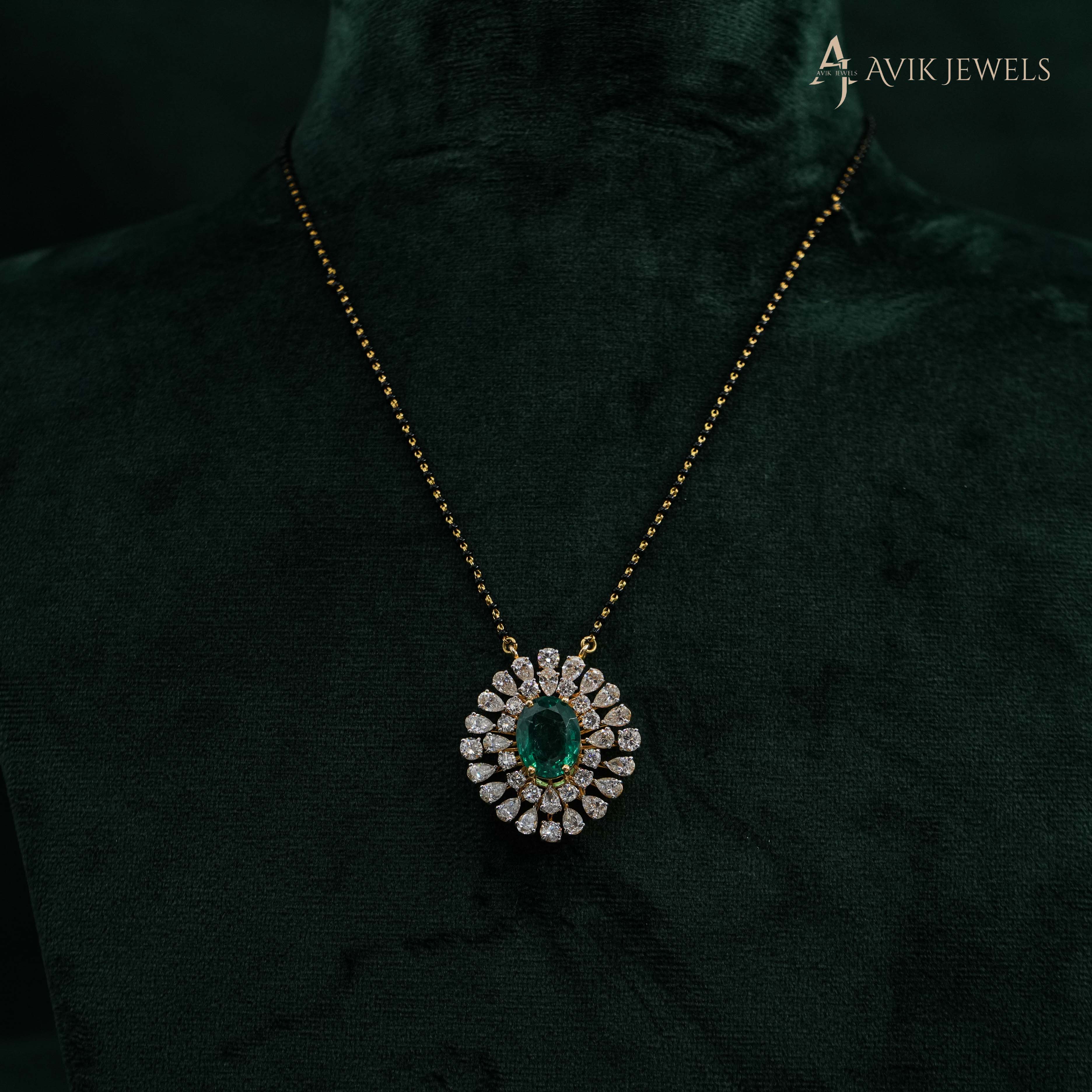 Emerald Lab Grown Diamond Pendant