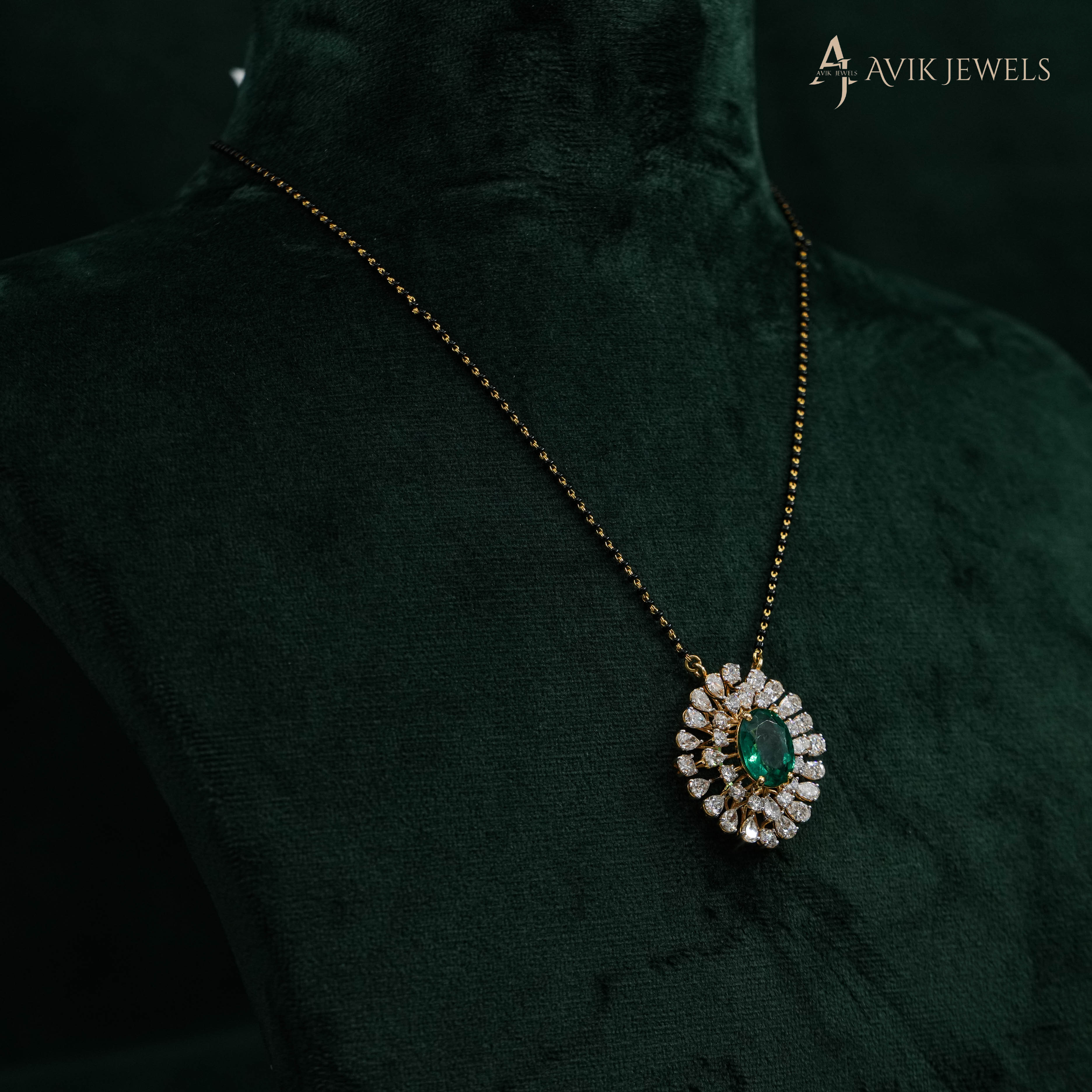 Emerald Lab Grown Diamond Pendant