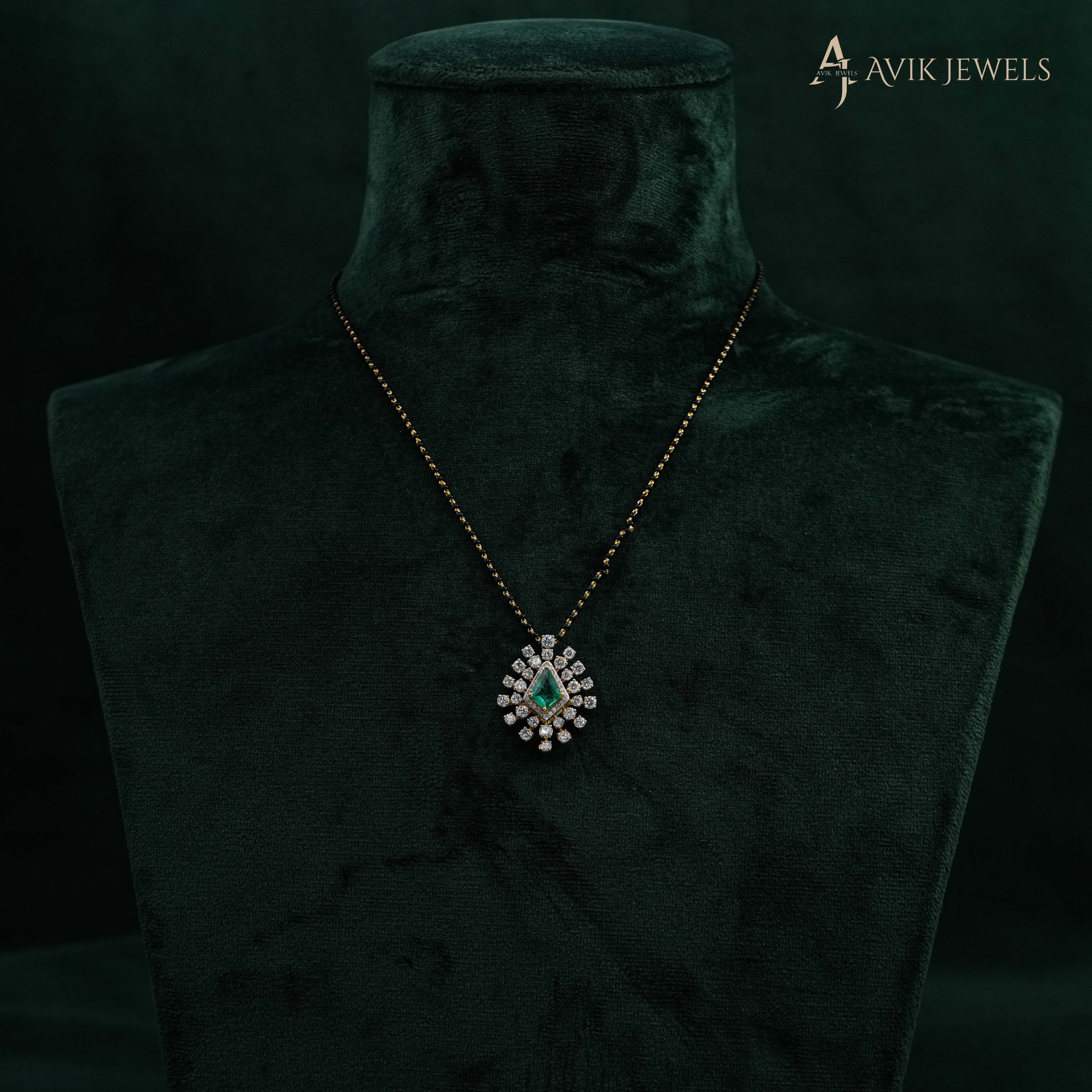 Emerald Lab Grown Diamond Pendant