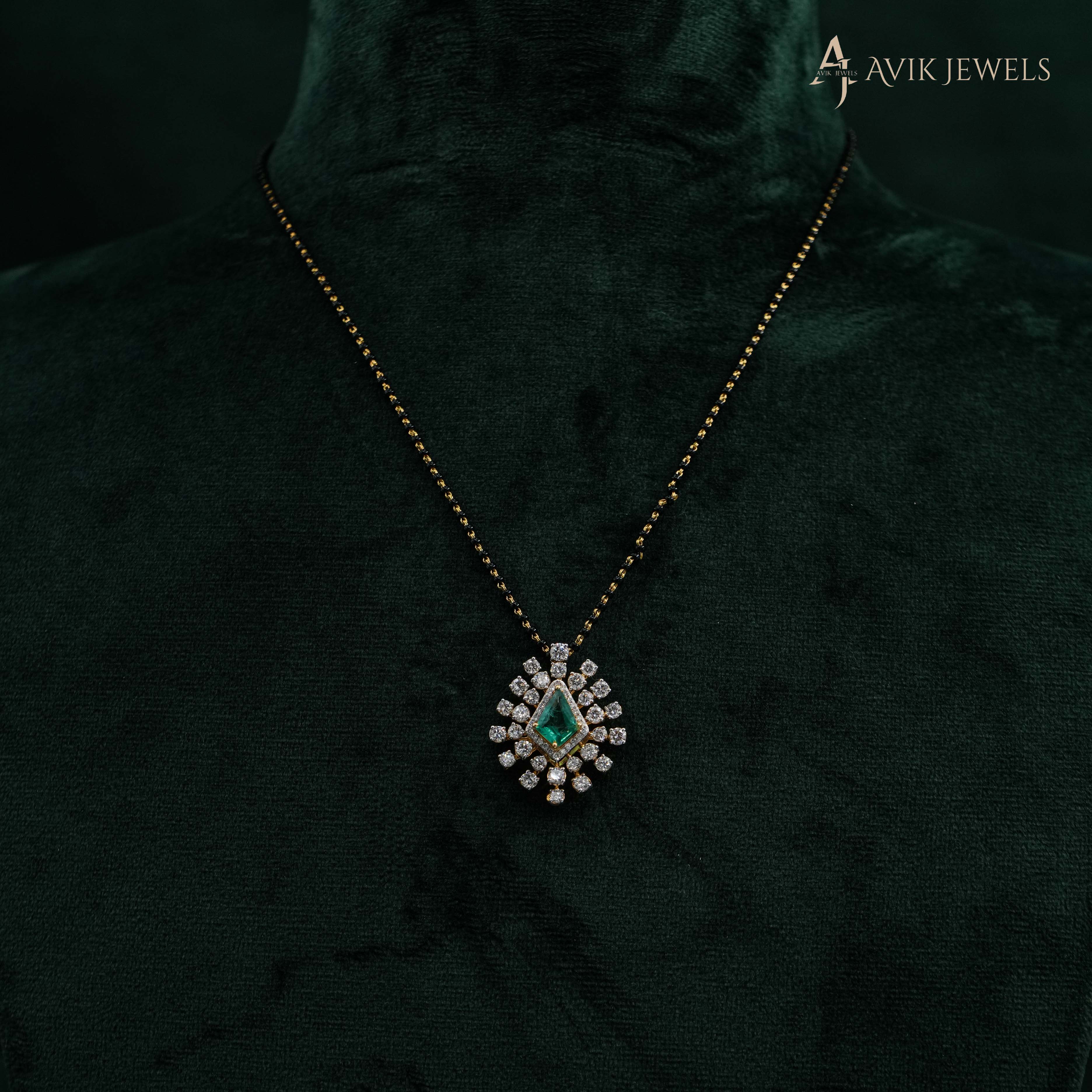 Emerald Lab Grown Diamond Pendant