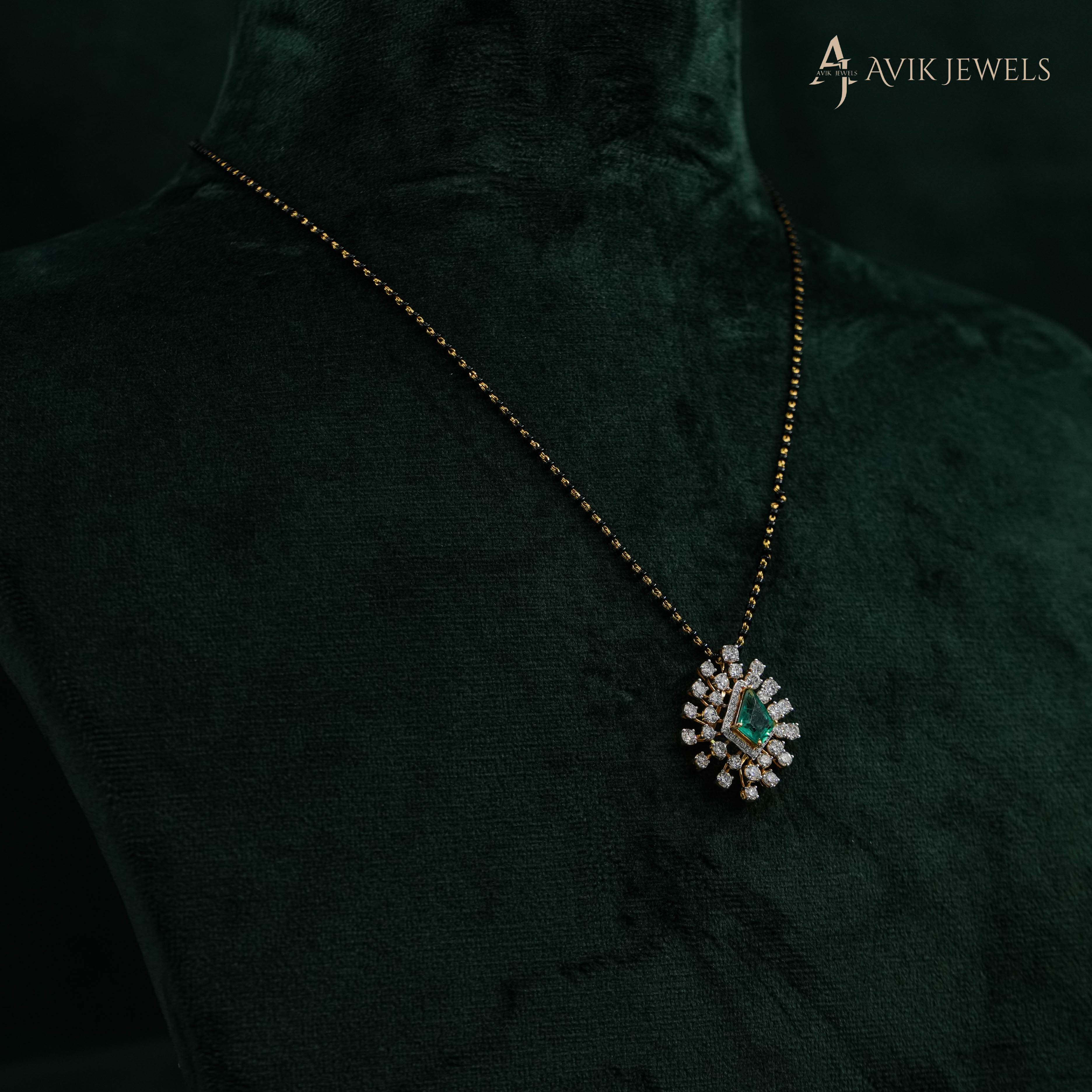 Emerald Lab Grown Diamond Pendant