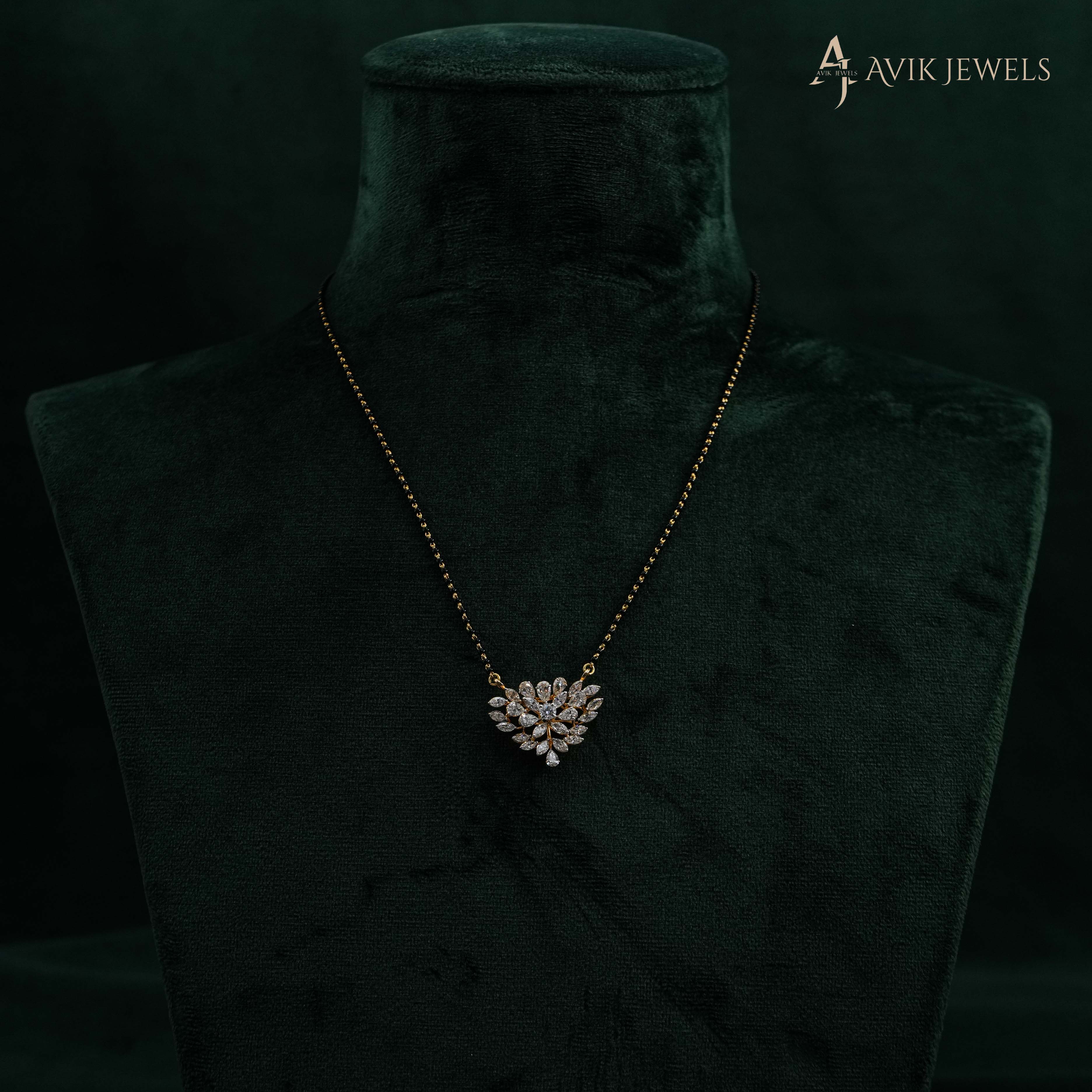 Lab Grown Diamond Flower Mangalsutra