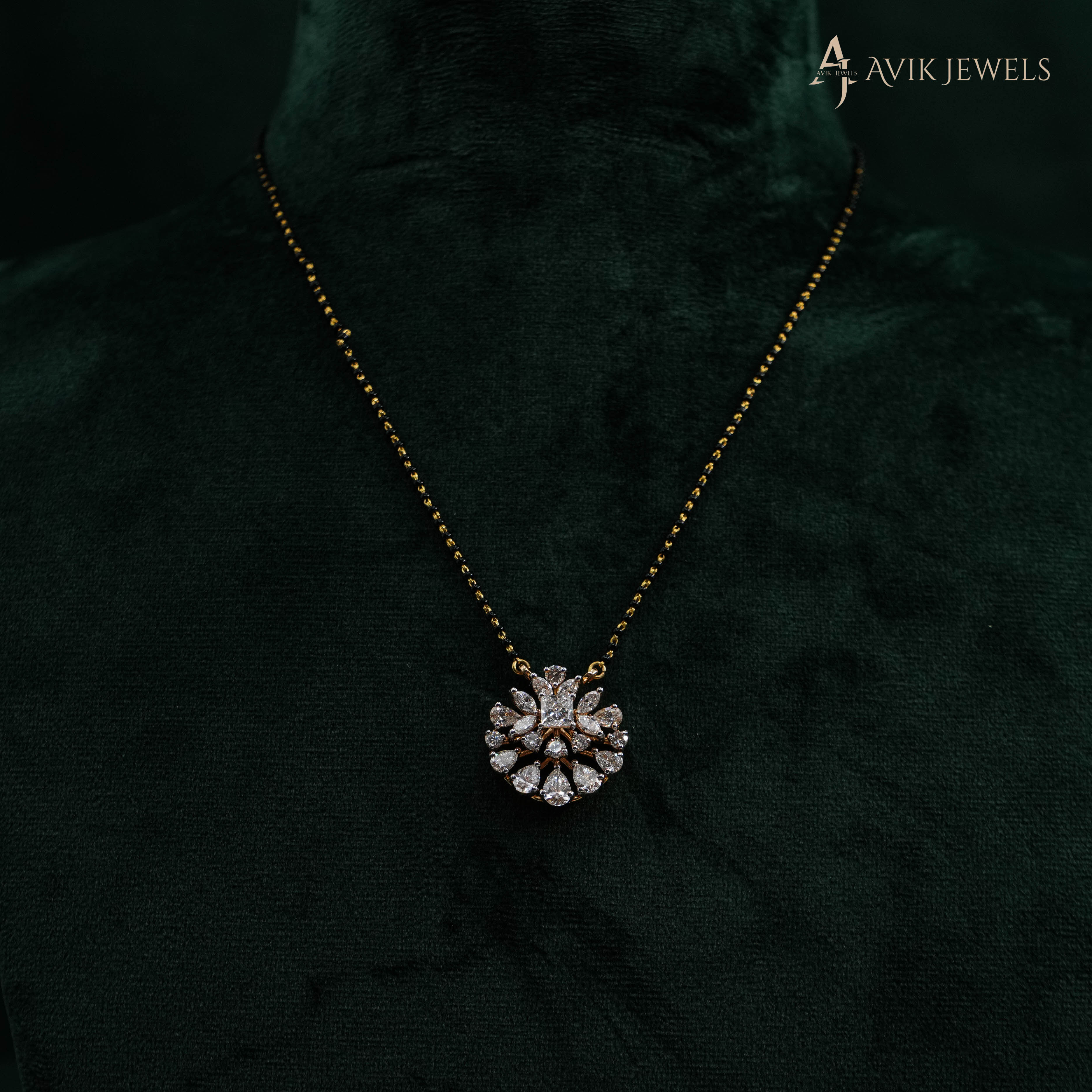 Avik Jewels - Lab Grown Diamond Mangalsutra Pendant