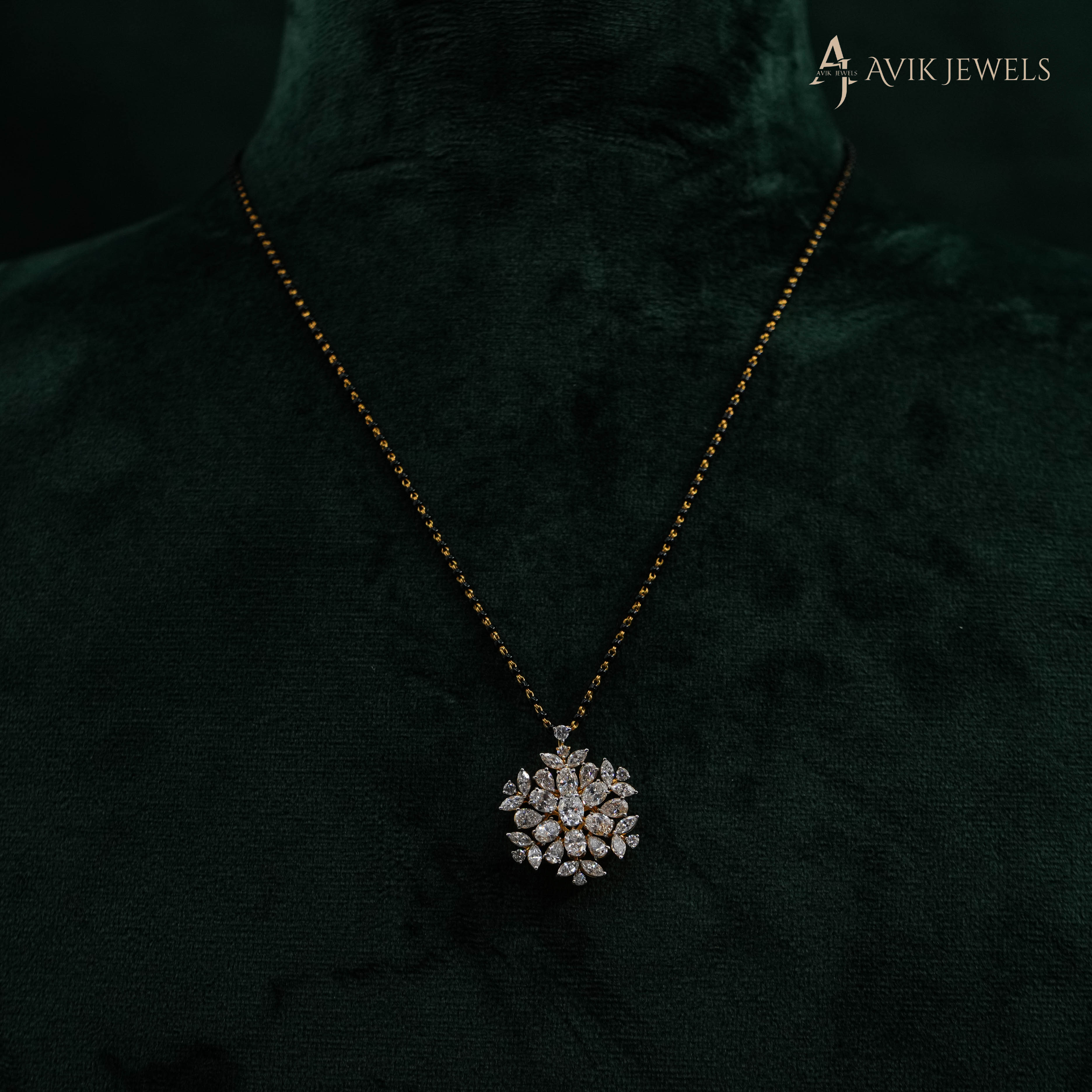 Avik Jewels - Lab Grown Diamond Mangalsutra Pendant