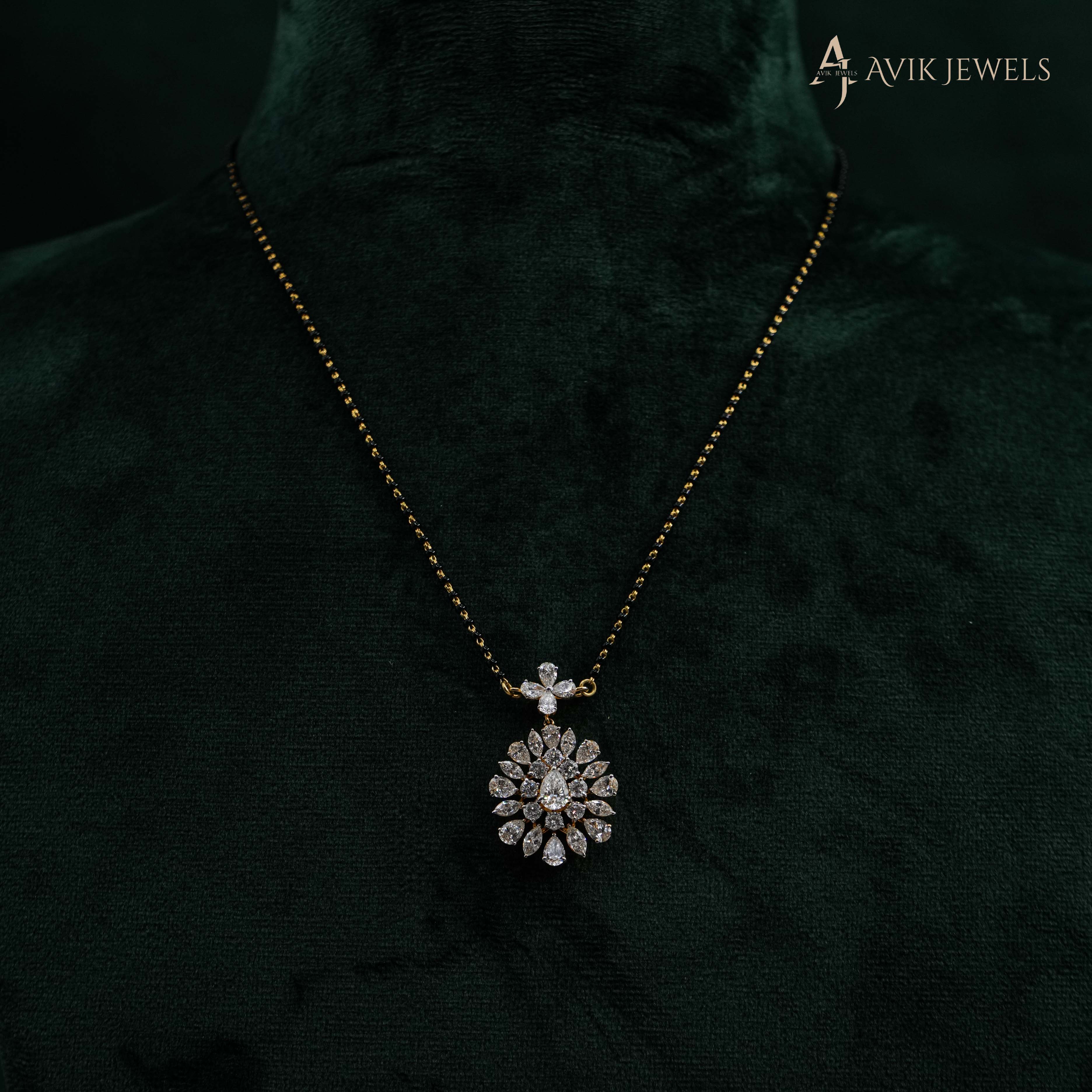 Avik Jewels - Lab Grown Diamond Gold Mangalsutra
