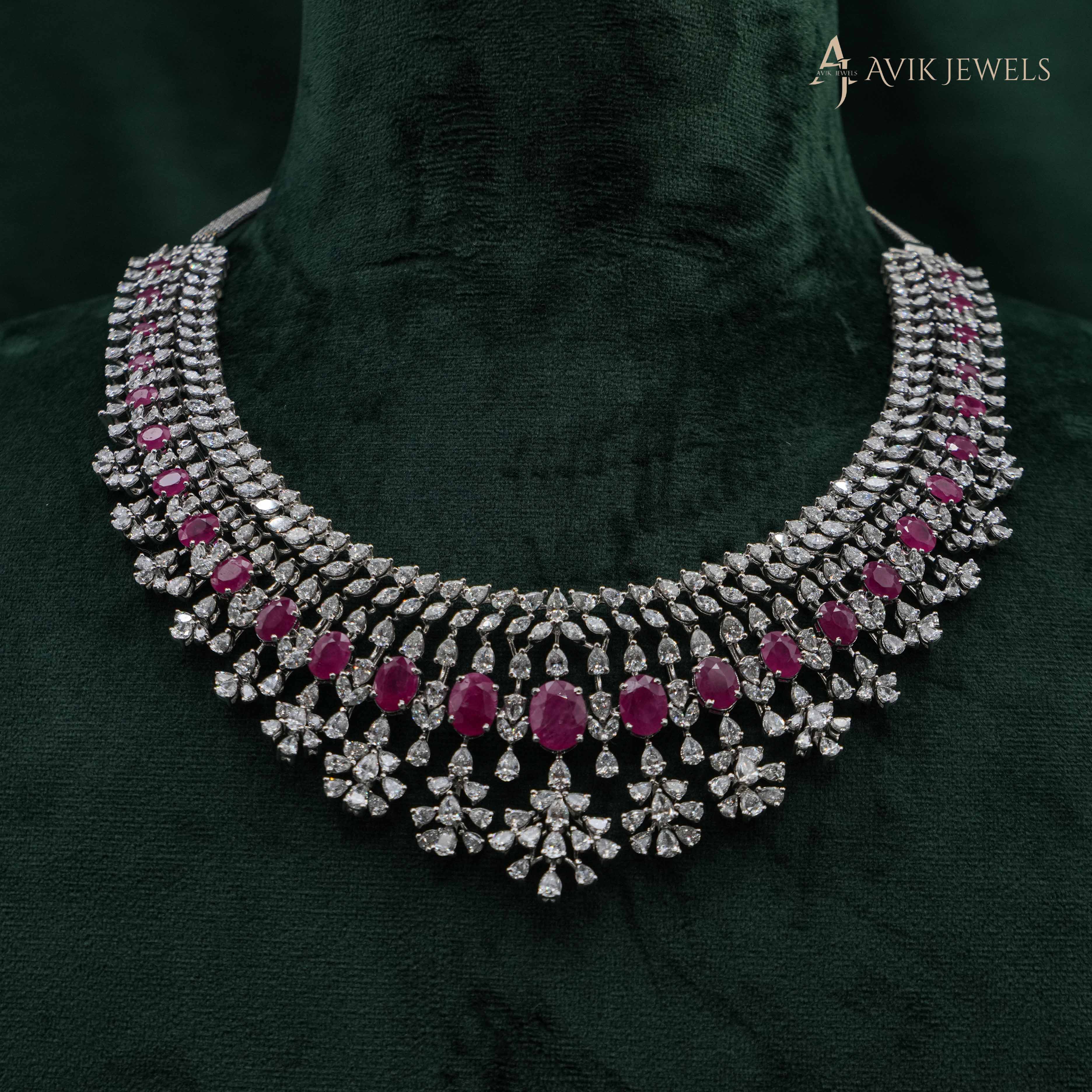 Avik Jewels - Ruby Diamond Necklace