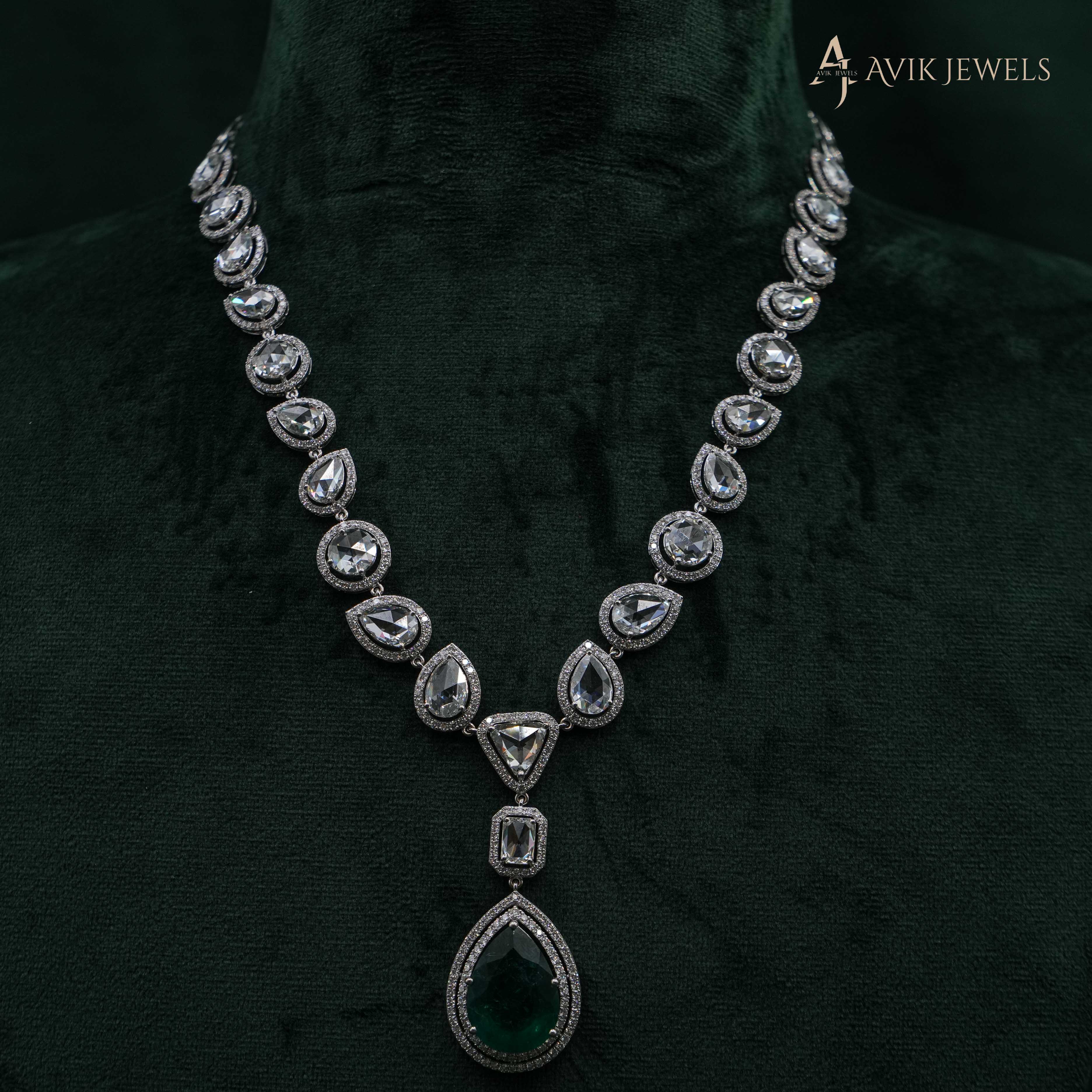 Avik Jewels - Polki Necklace Set