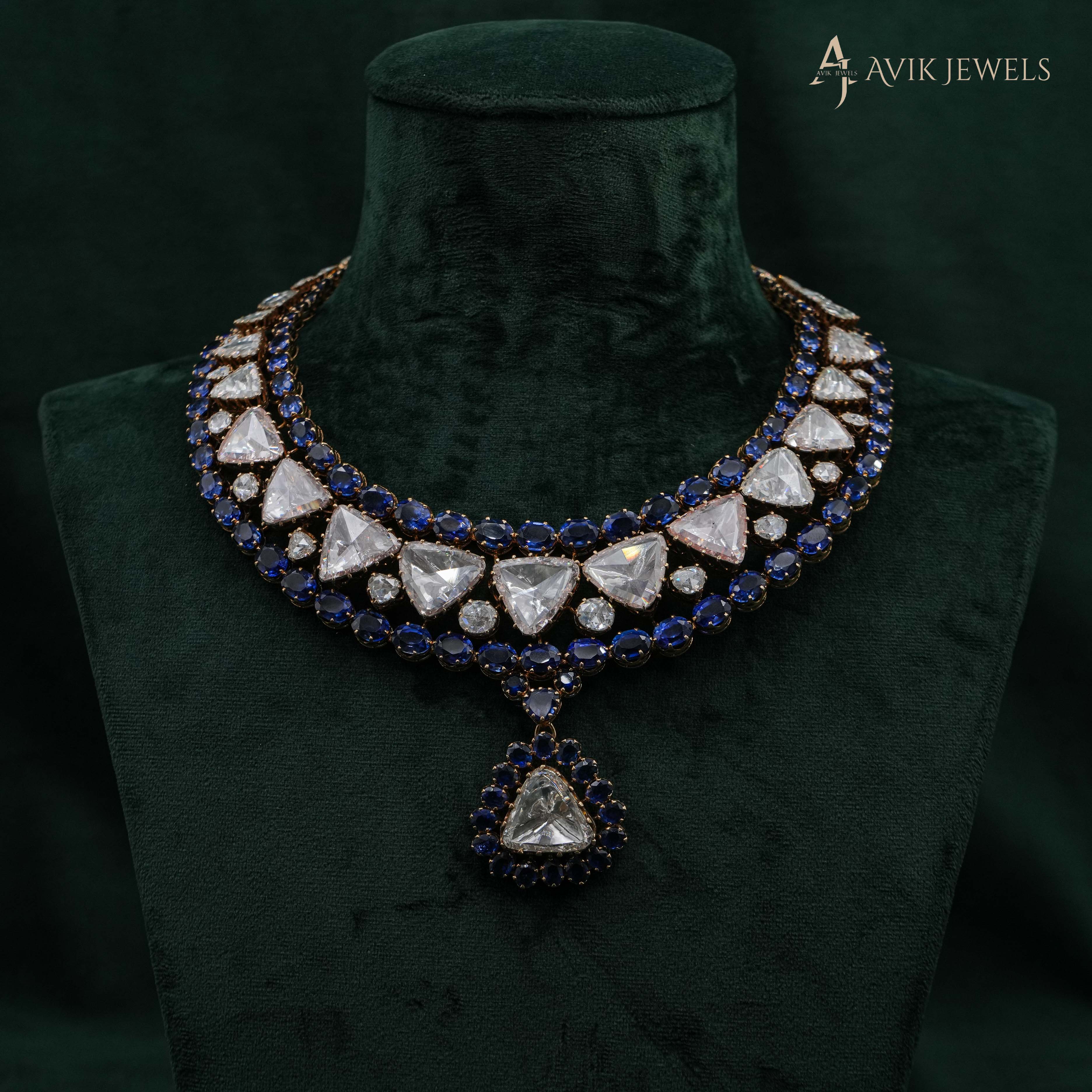 Avik Jewels - Polki Necklace Set