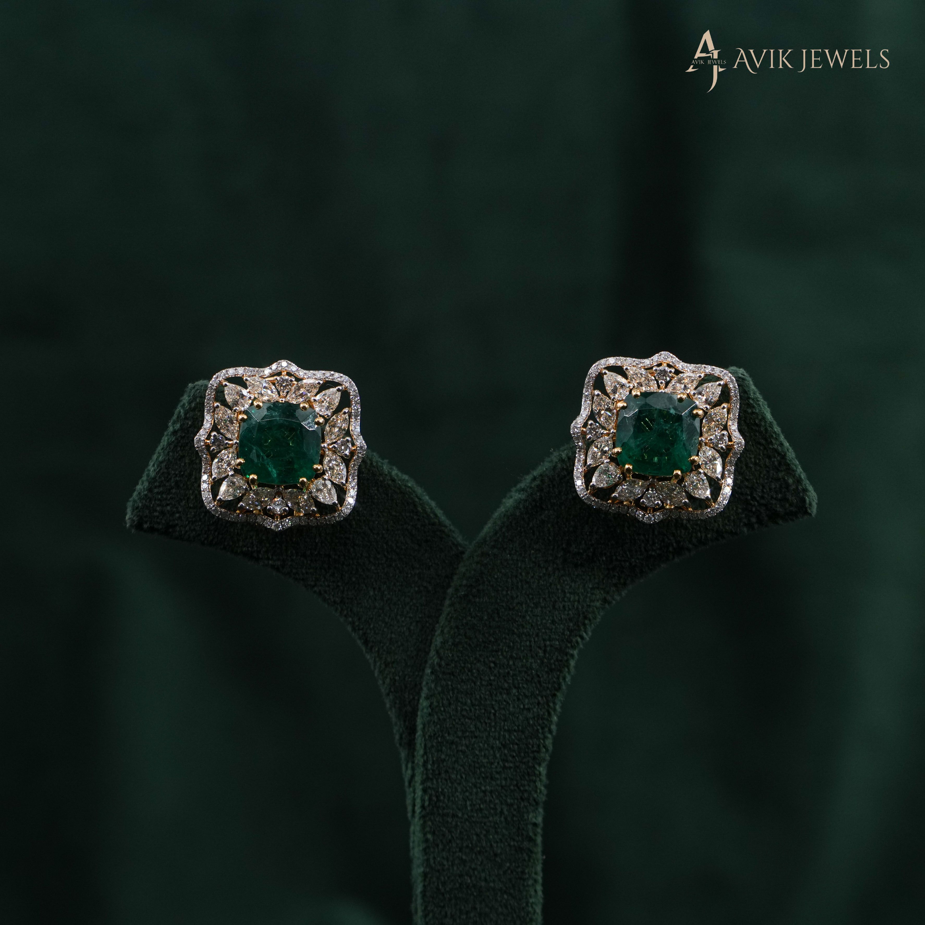 Emerald Stud Earrings