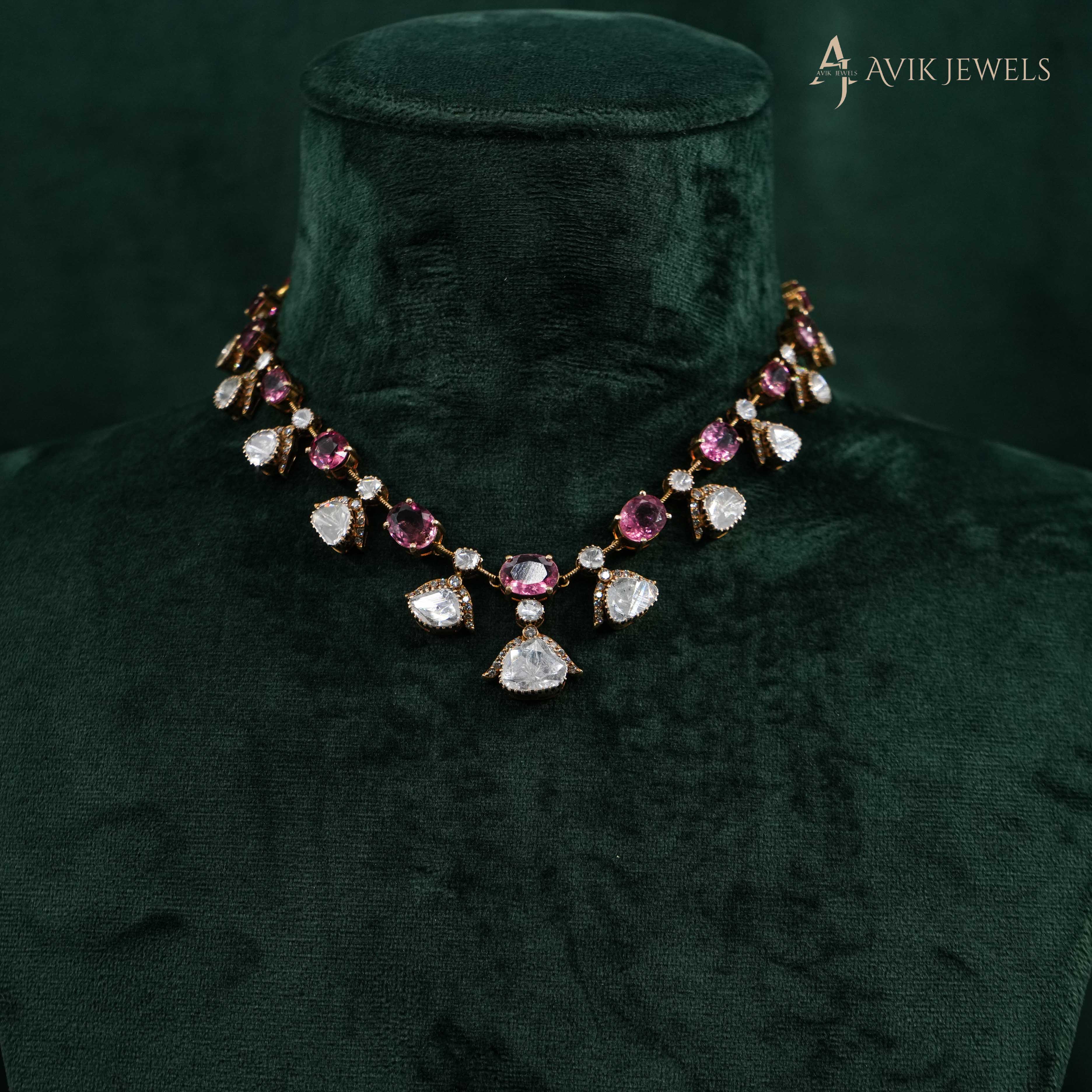 Avik Jewels - Polki Necklace Set
