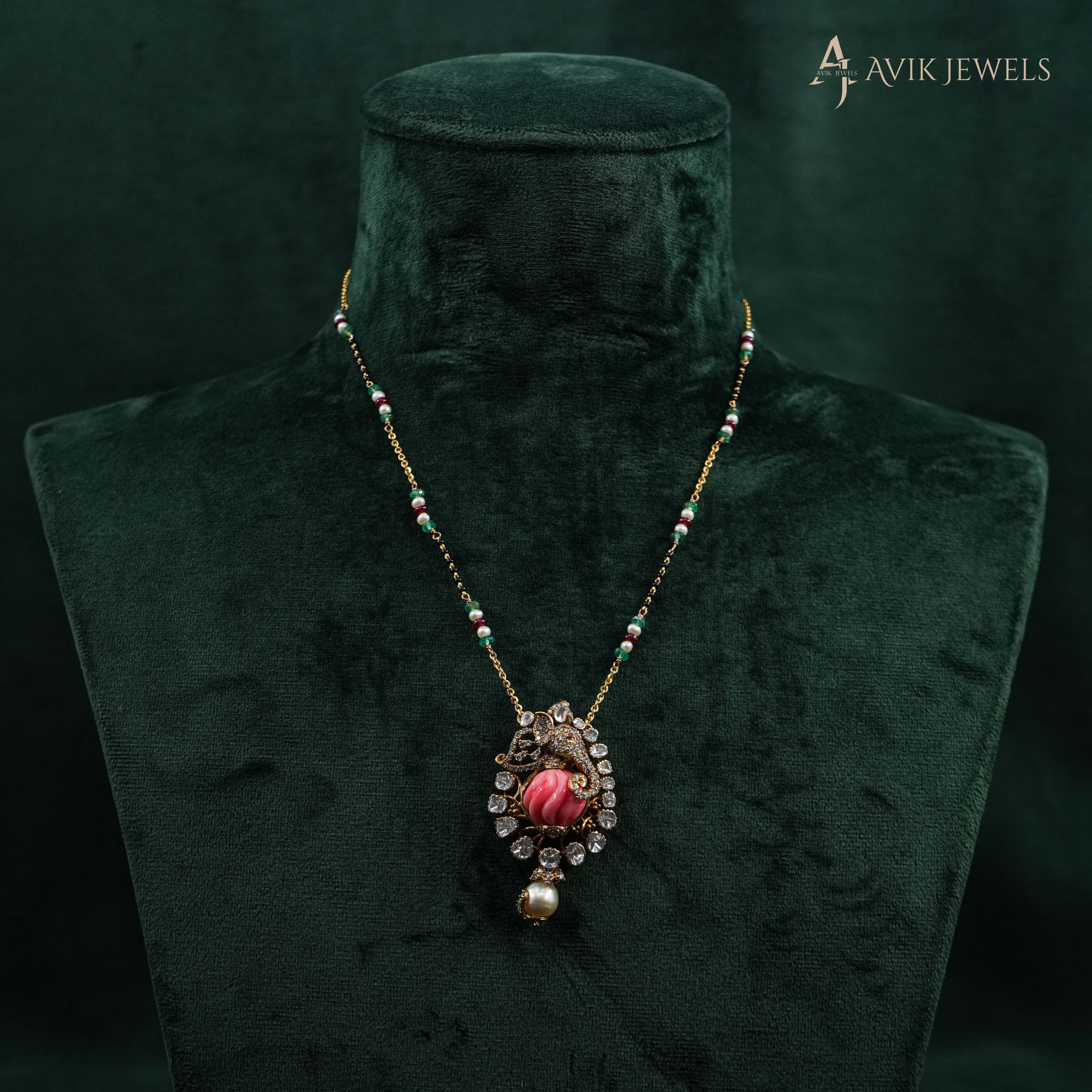 Polki Elephant Necklace