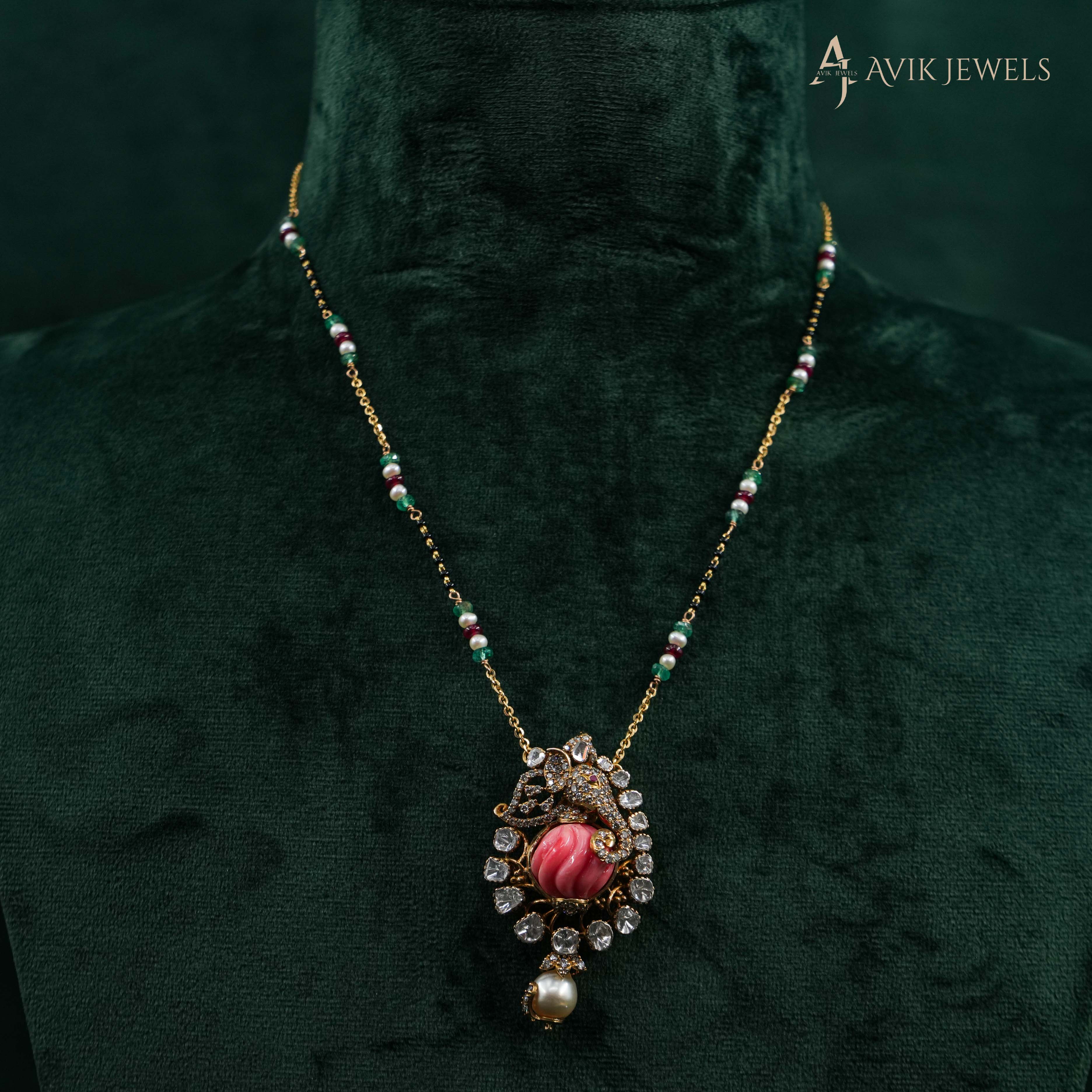 Polki Elephant Necklace