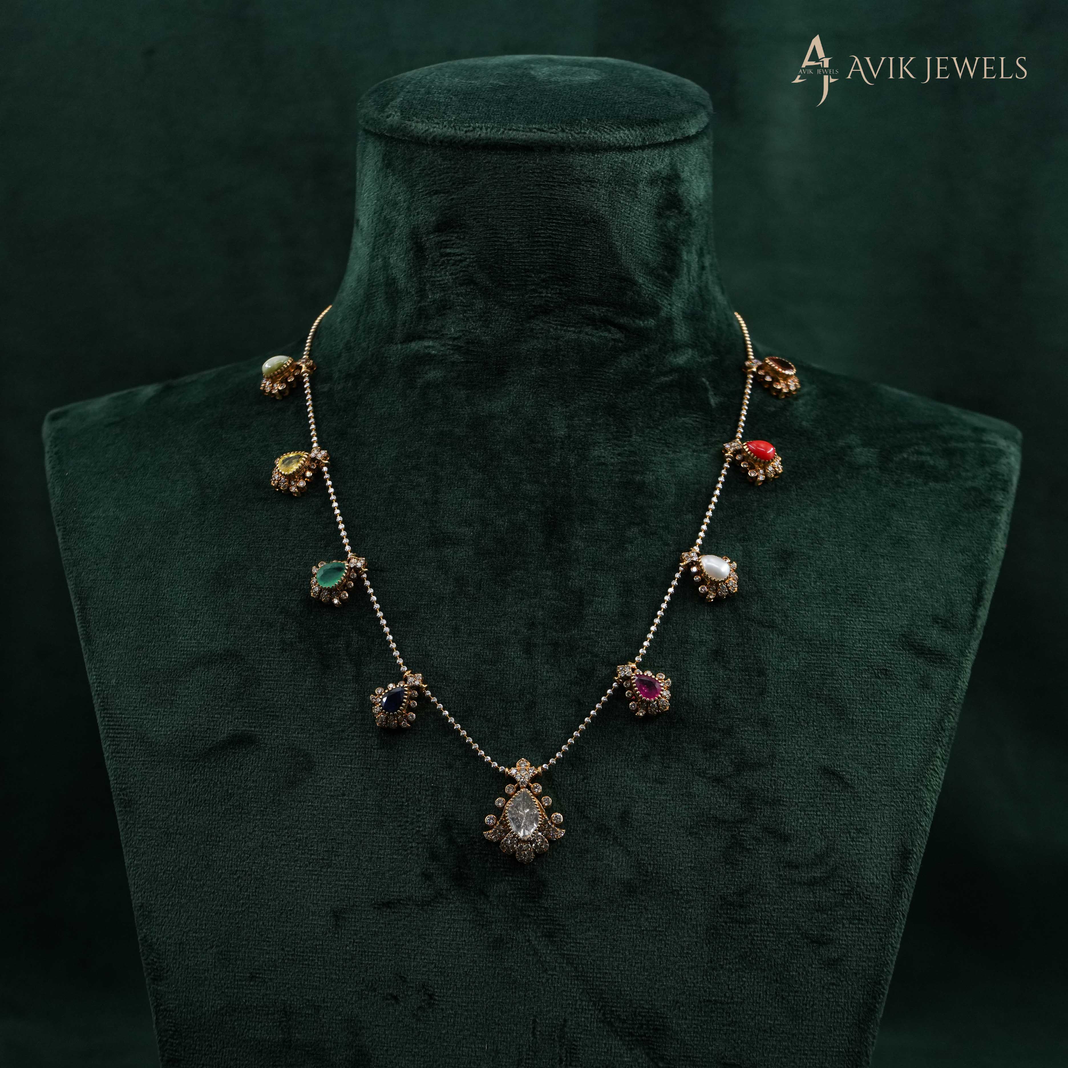 Gemstone Gold Necklace