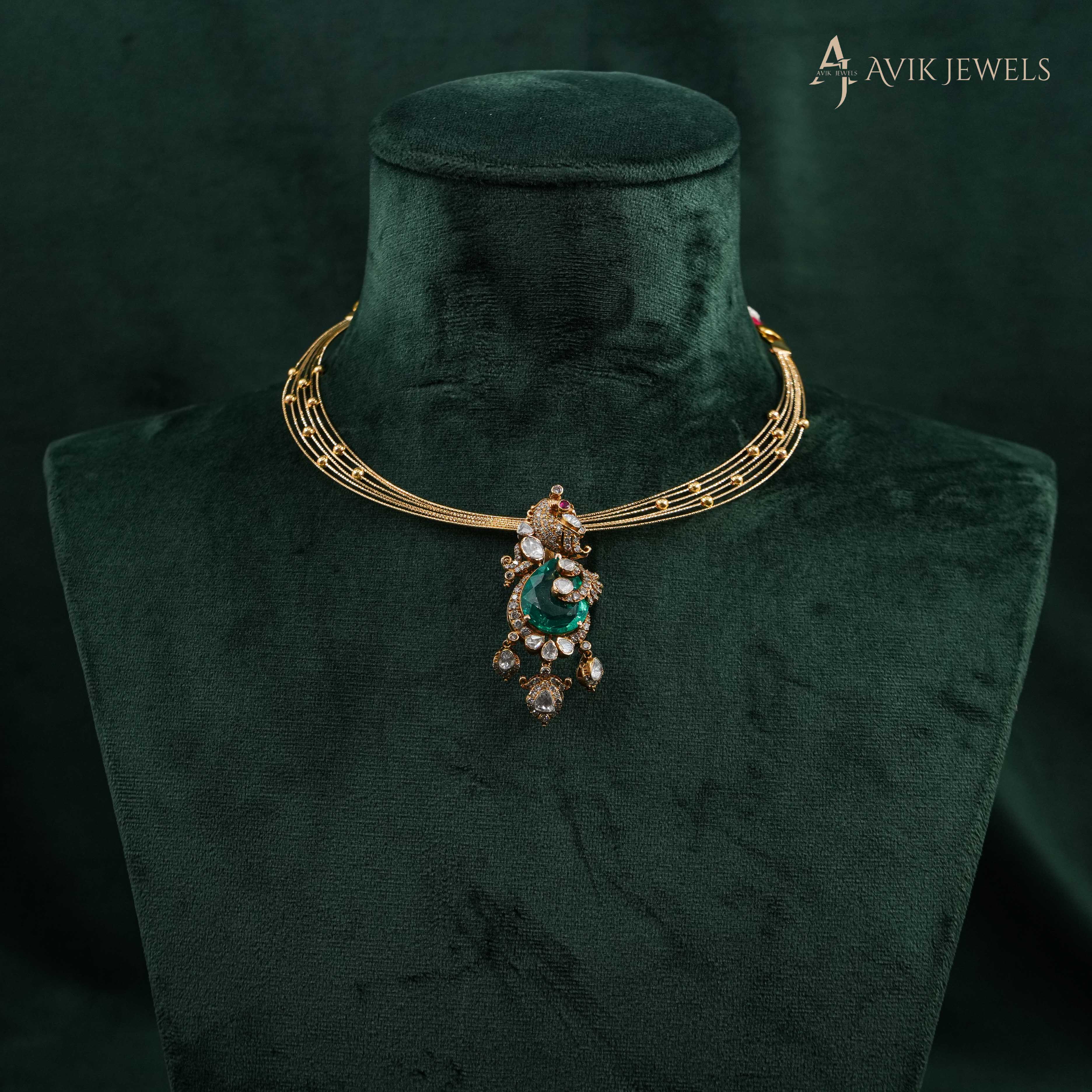 Polki Emerald Necklace