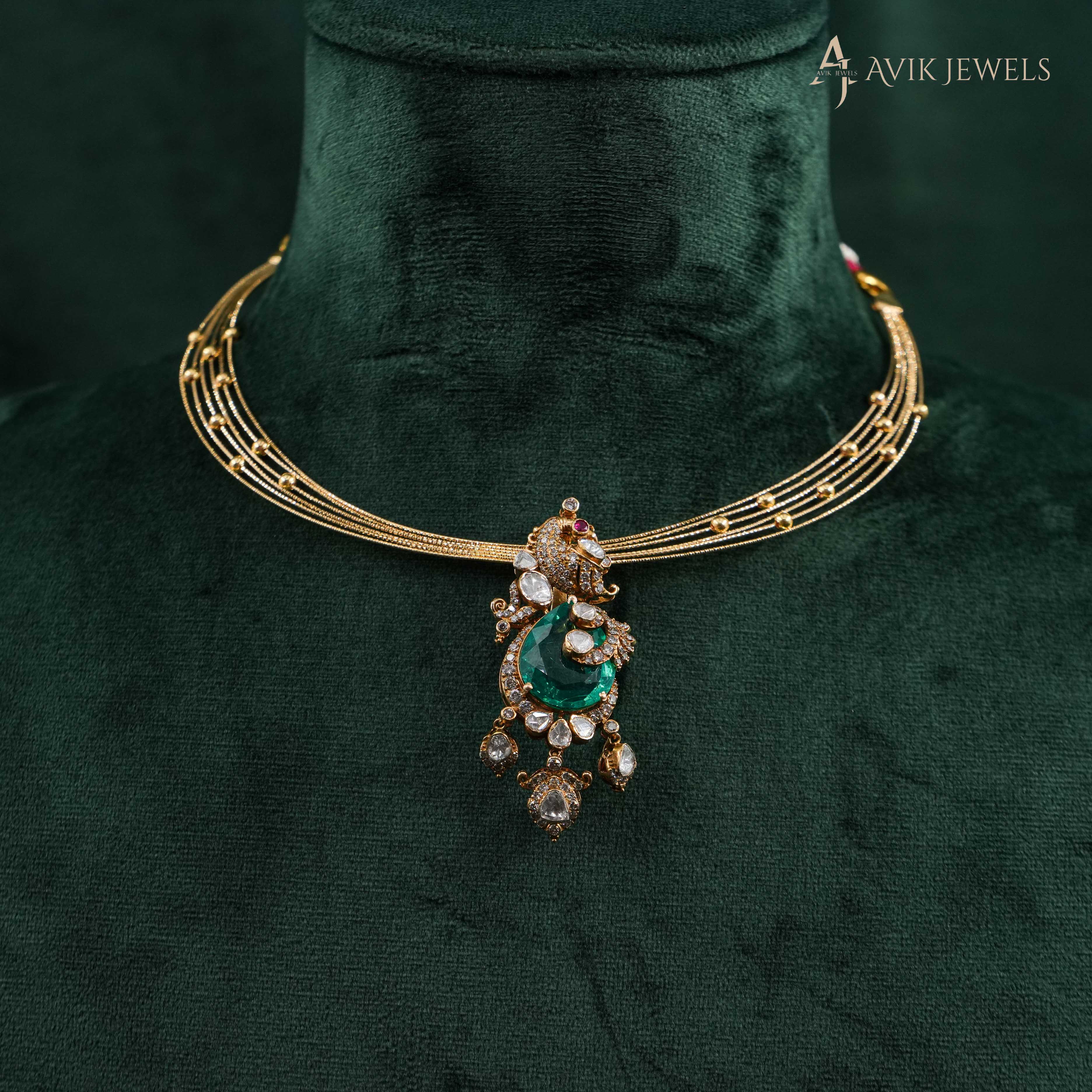 Polki Emerald Necklace