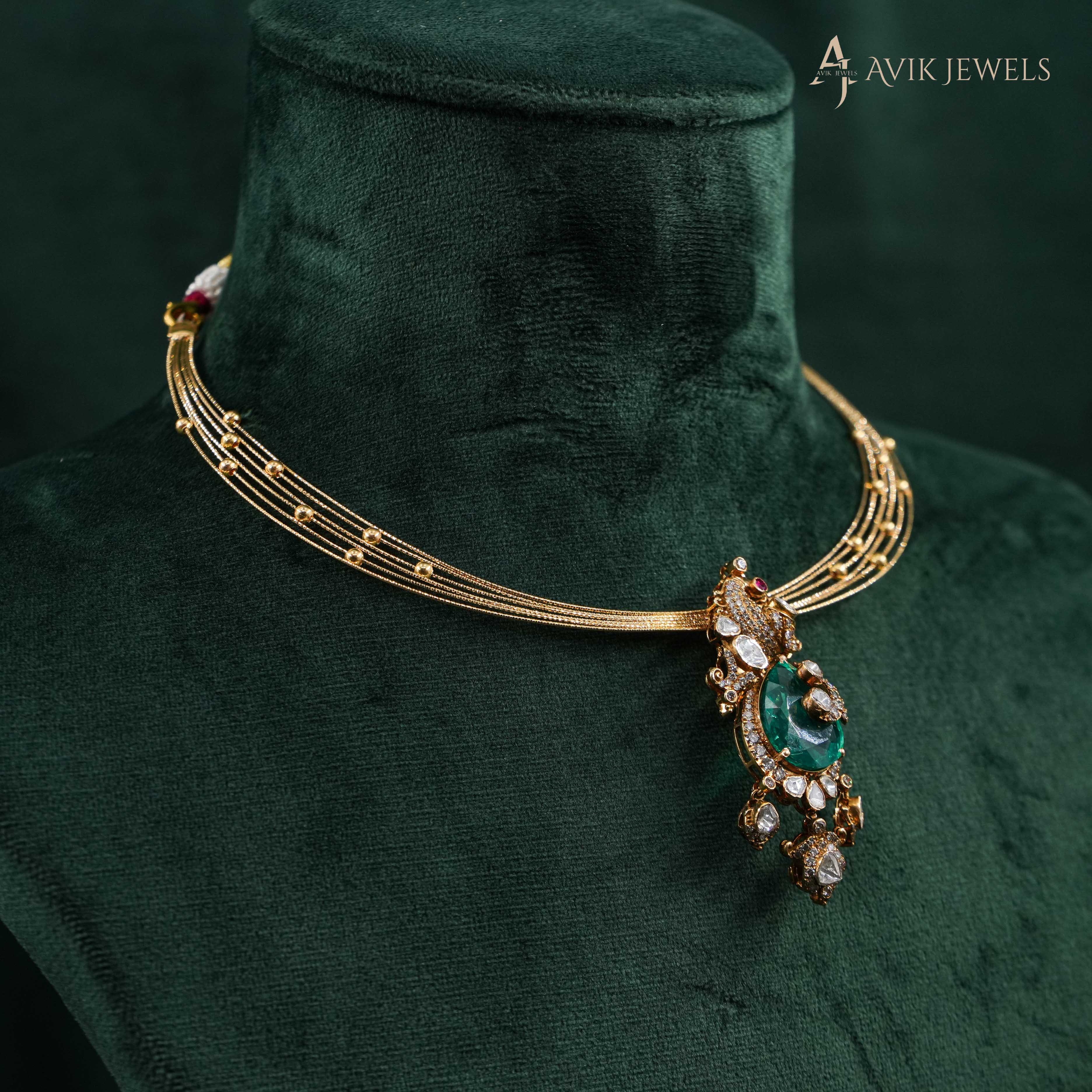 Polki Emerald Necklace