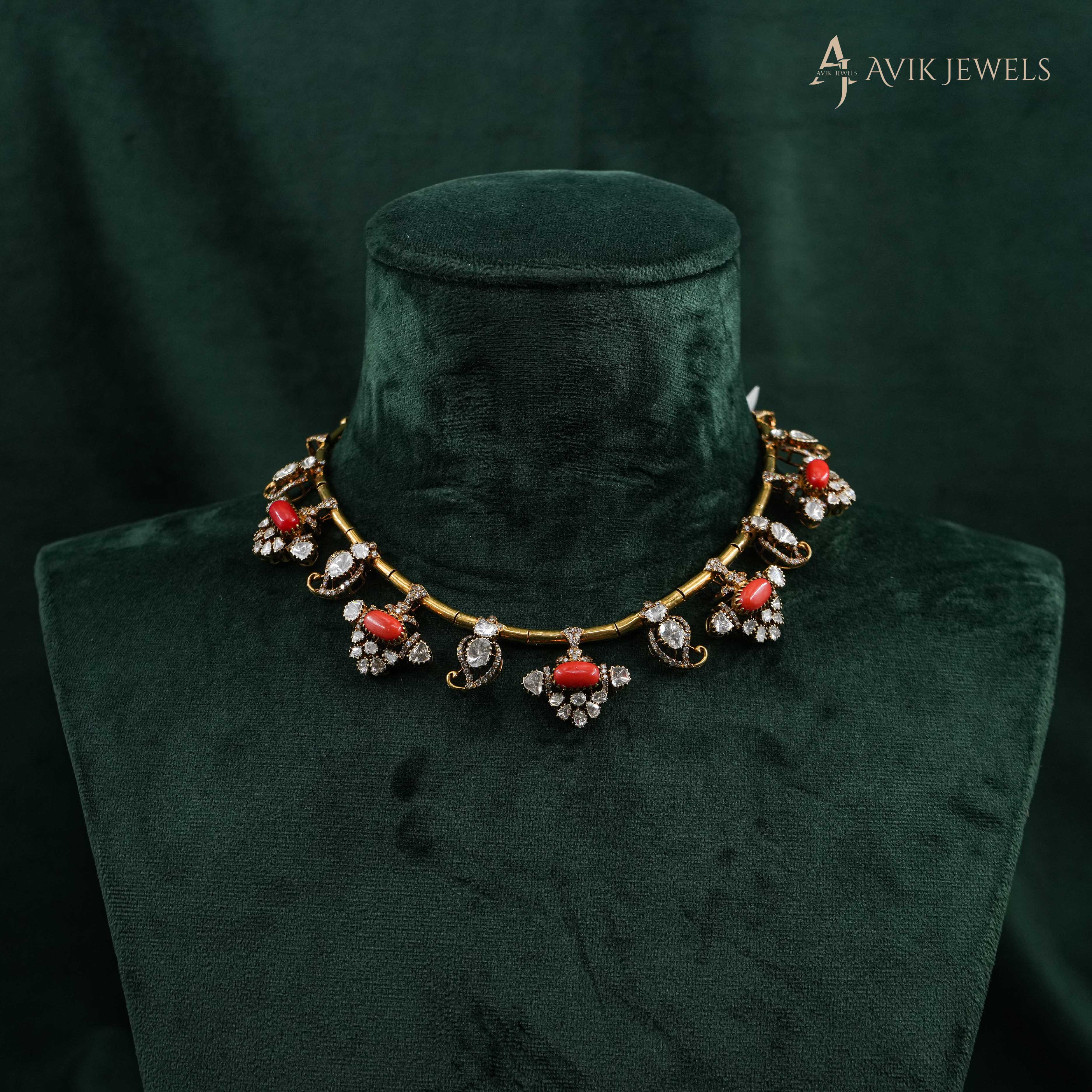 Polki Coral Necklace