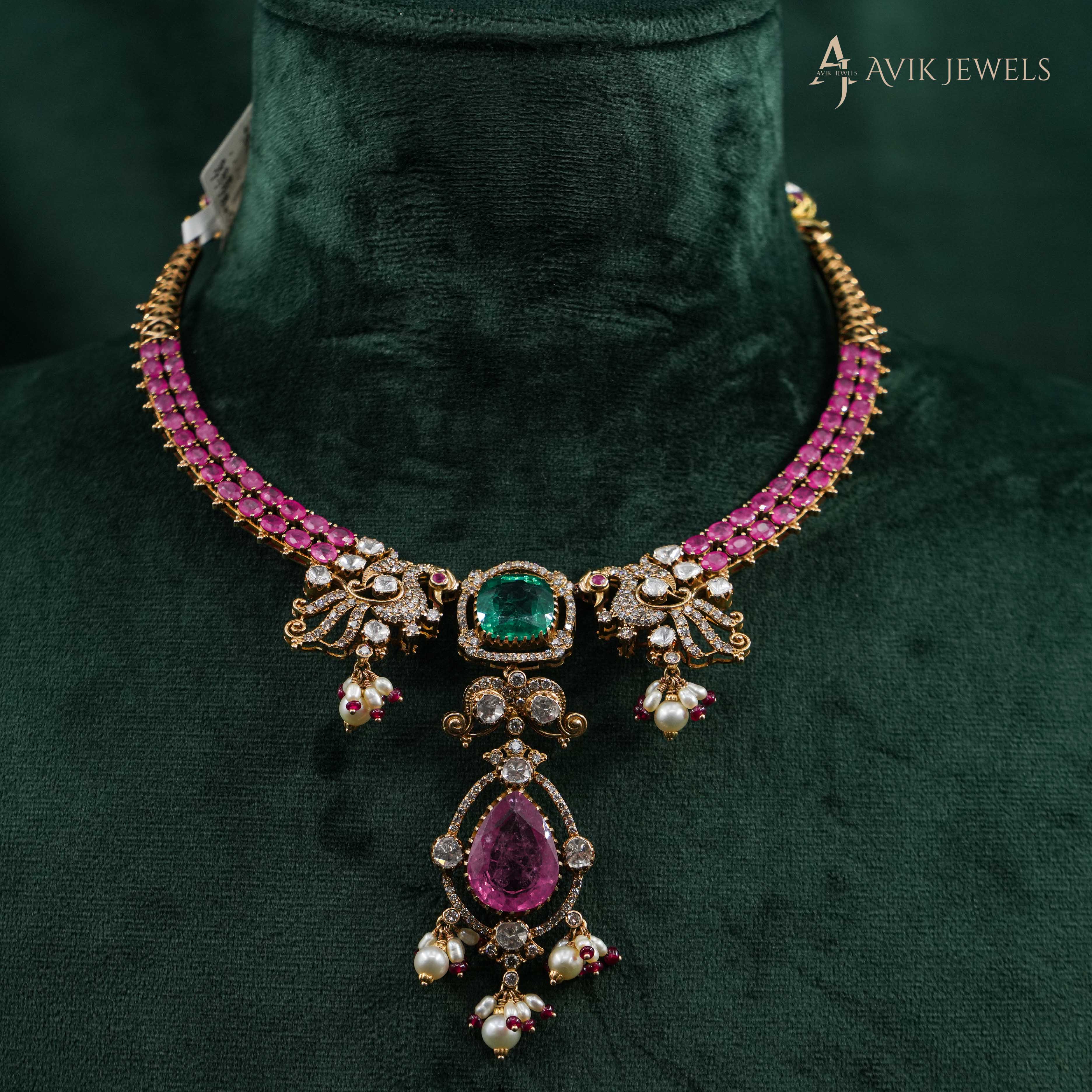 Avik Jewels - Polki Necklace Set