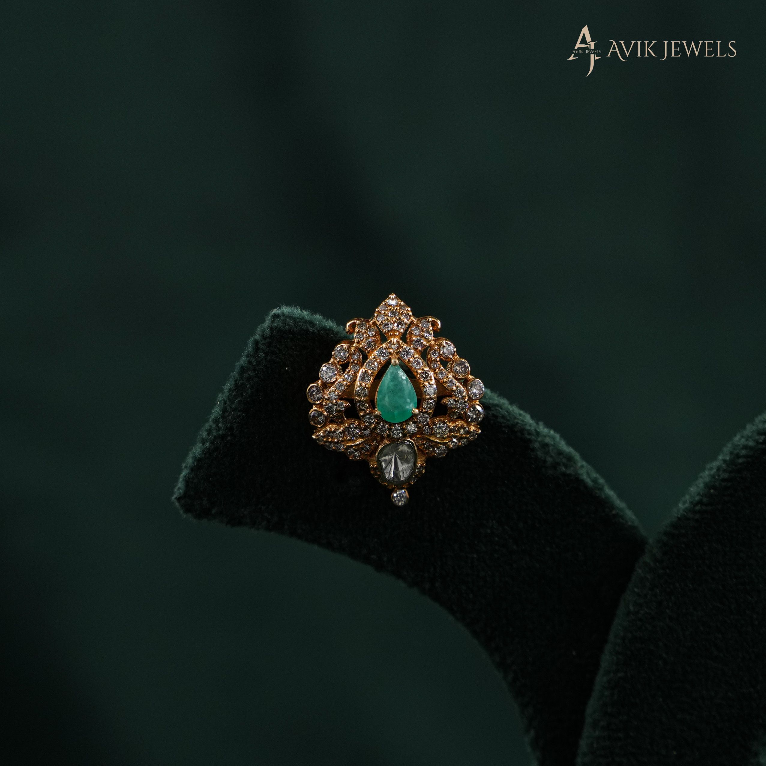 Emerald Gold Earrings