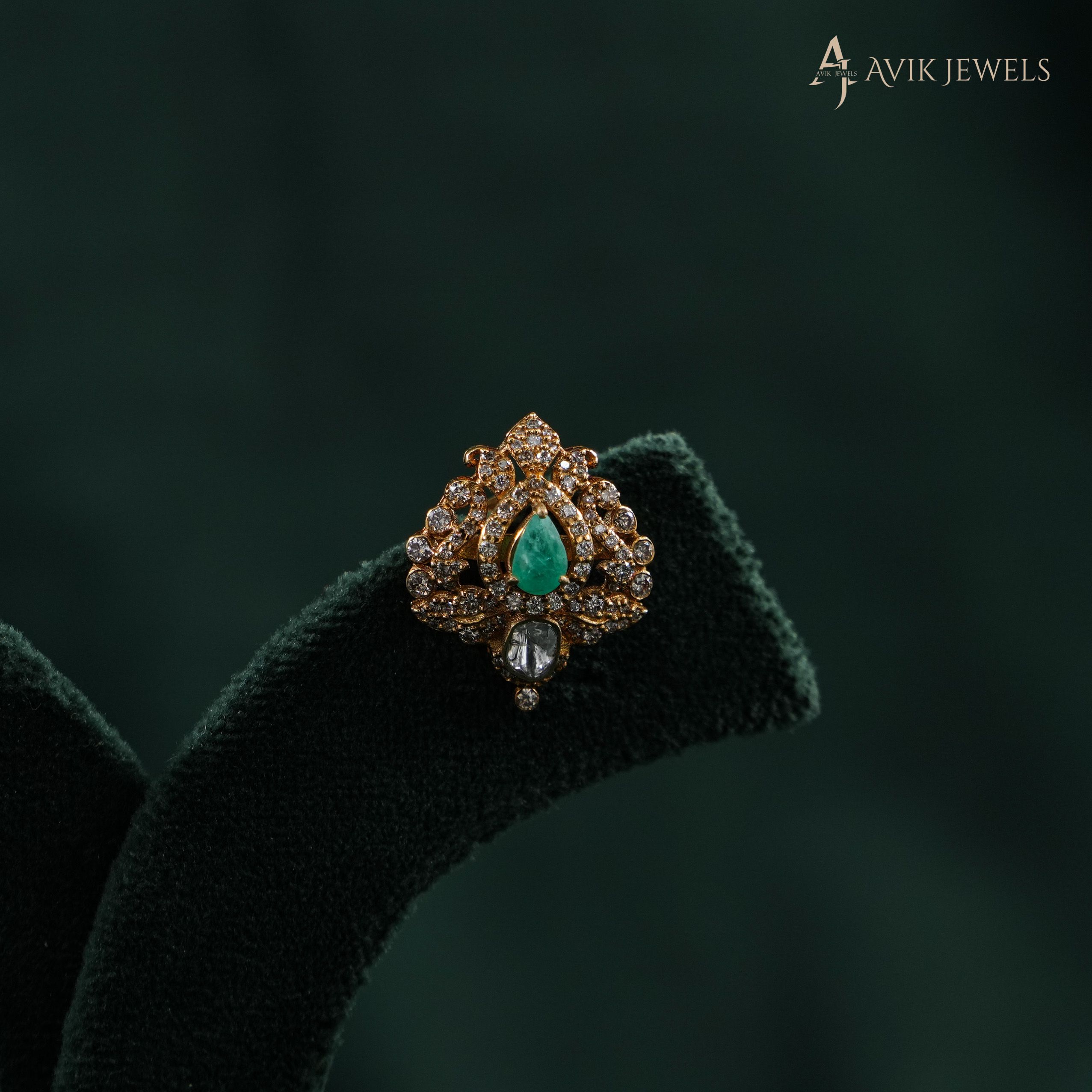 Emerald Gold Earrings