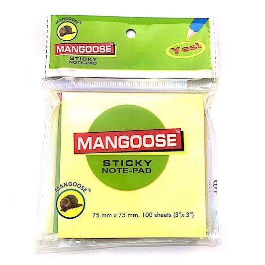 Mangoose Sticky Note Pad 75 mm x 75 mm -