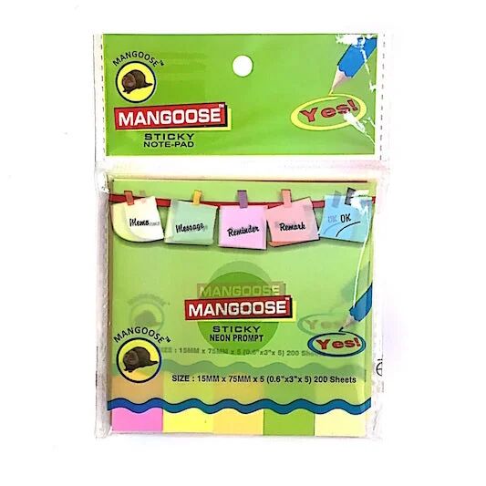 Mangoose Sticky Note Pad 15 mm x 75 mm -
