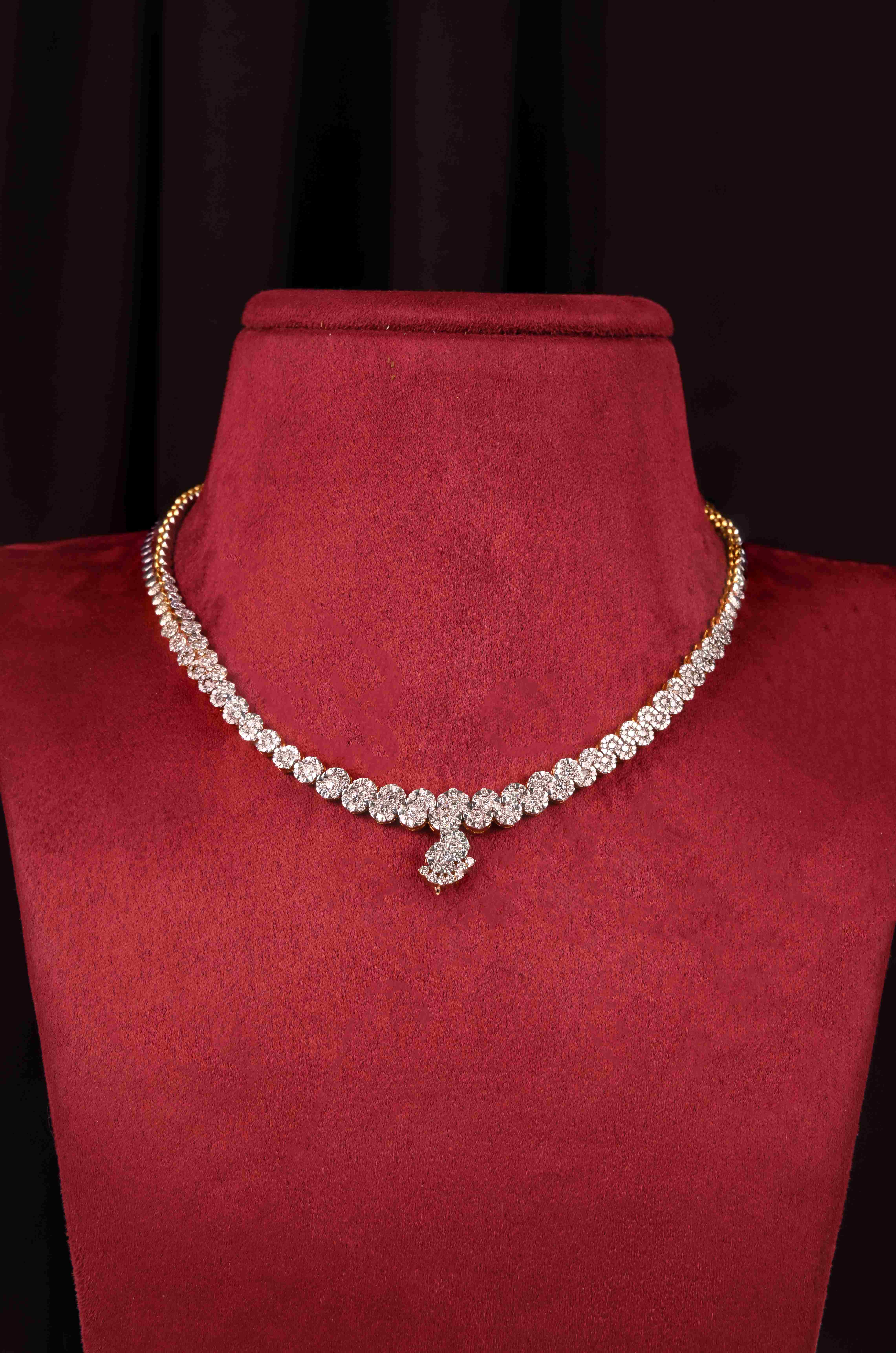 Brinda Gold and Diamonds - Celestia Bloom Diamond Necklace