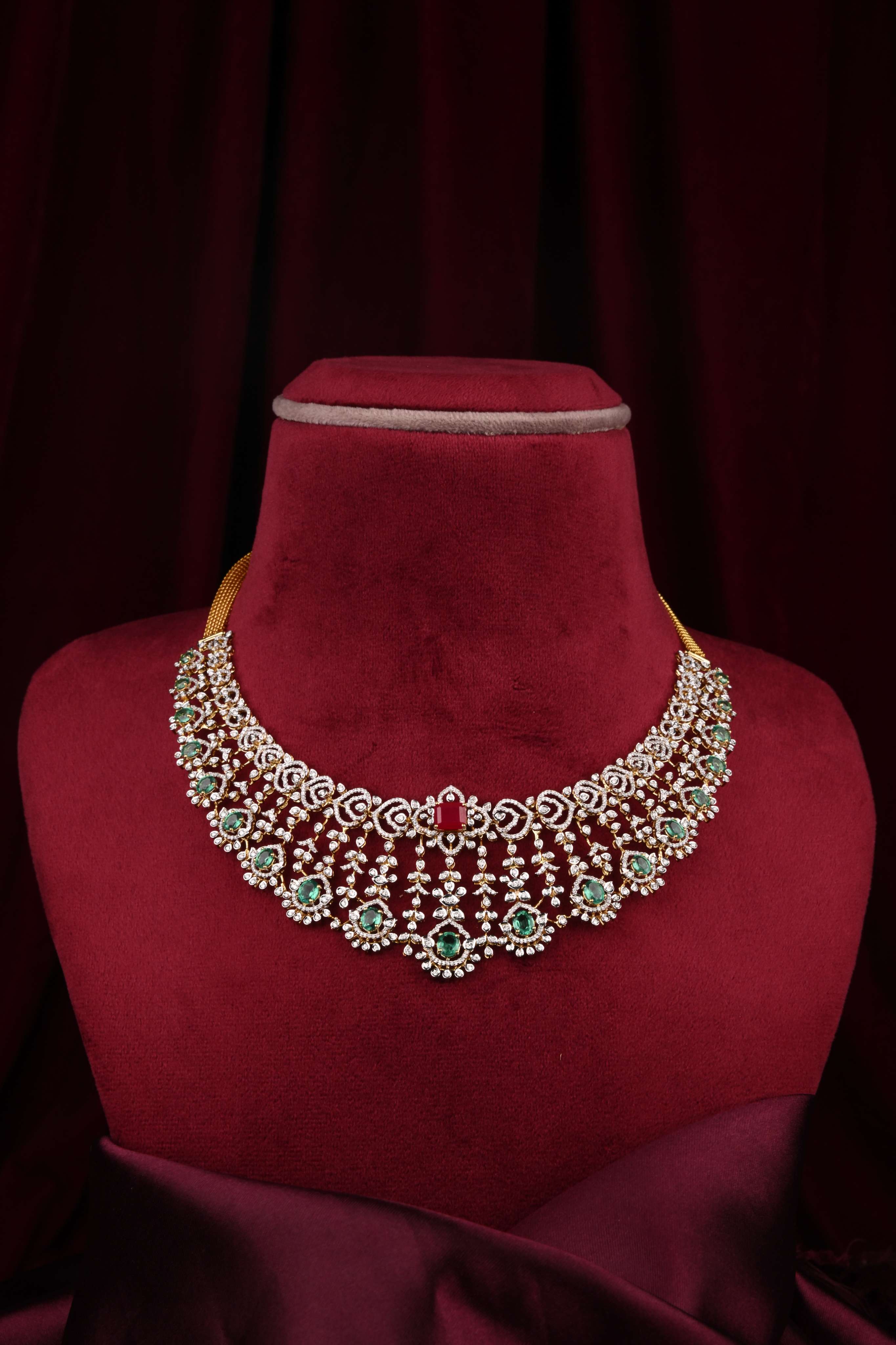 Diamond Emerald Necklace
