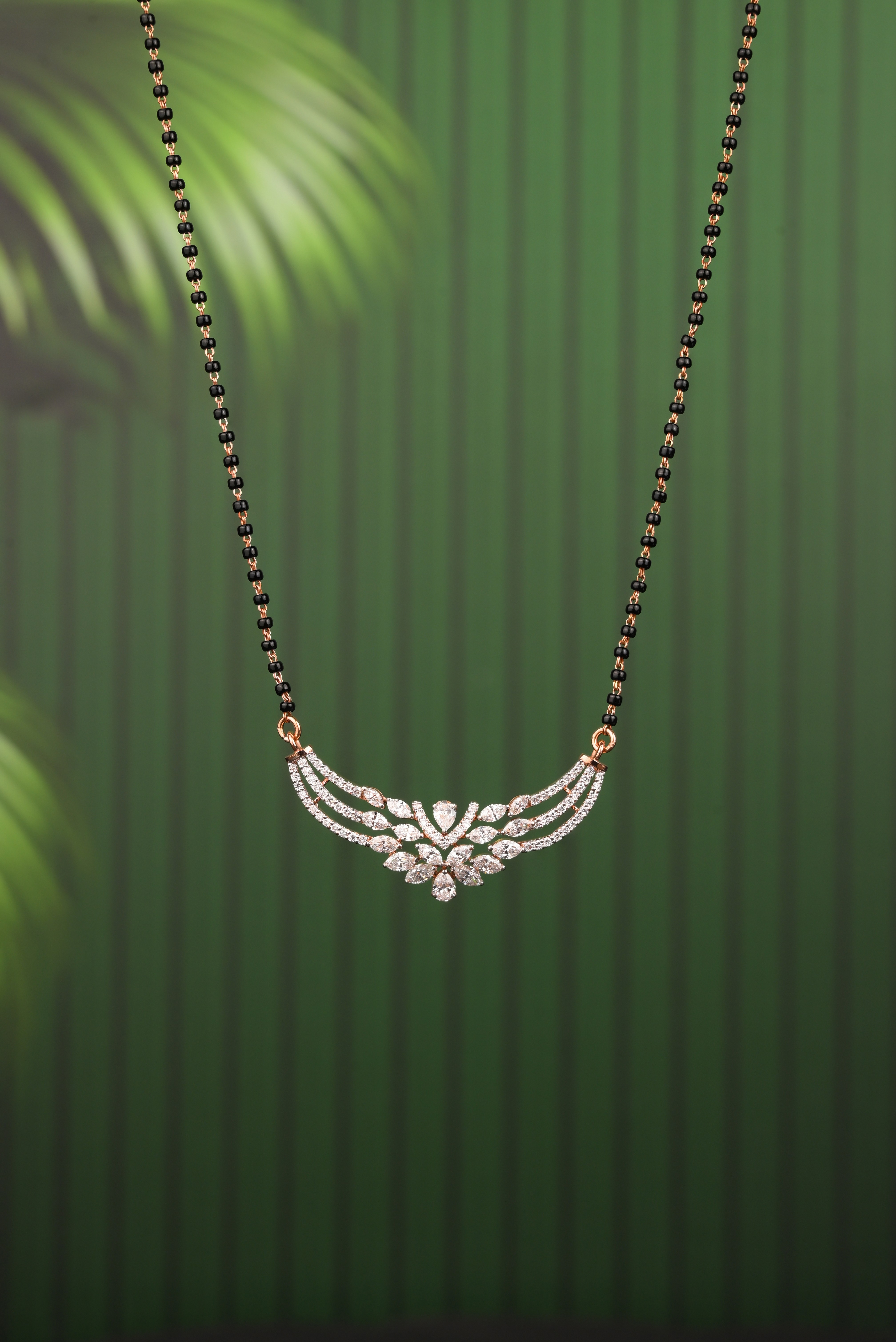 Brinda Gold and Diamonds - Designer Curve Diamond Mangalsutra