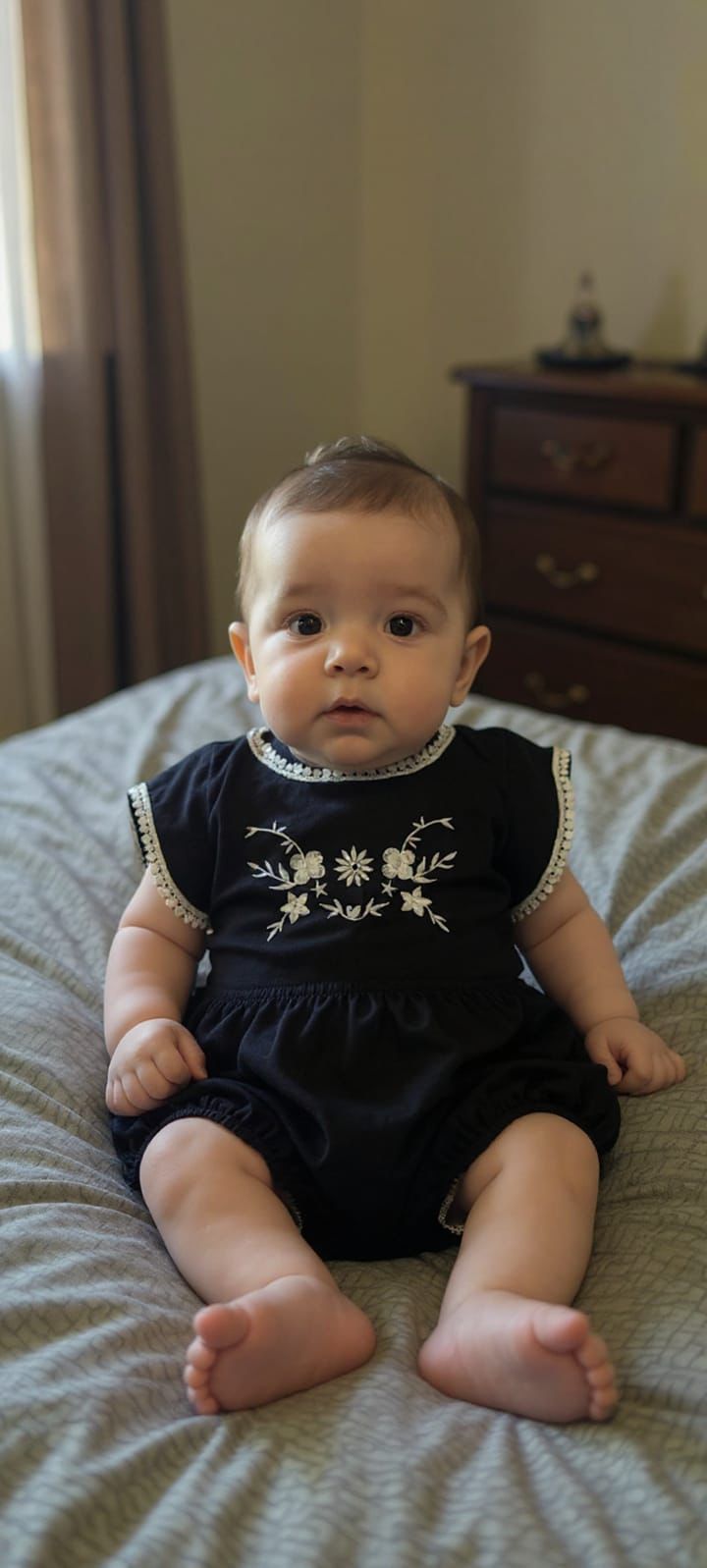 CB KIDS ROMPERSBLACK WITH WHITE PRINT