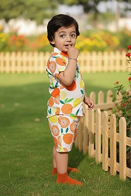 Chicbear - CB ORANGE TROPICAL BOYS SET