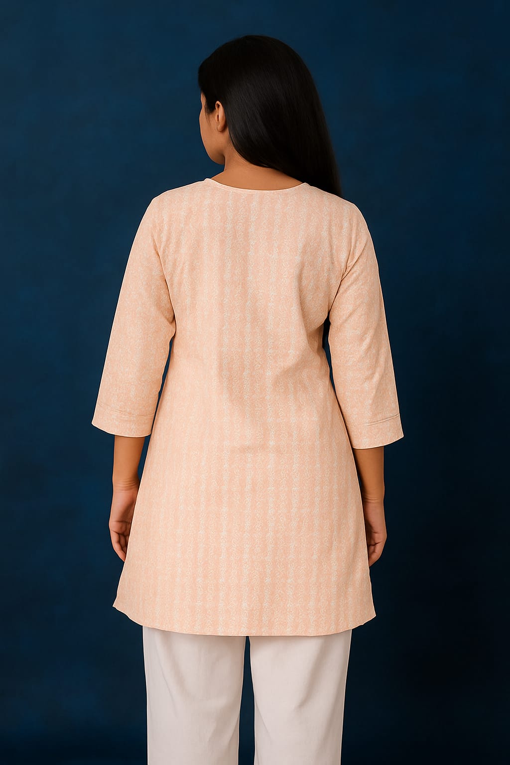D.Gokuldas NX - Light Orange Kurti With Chicken Work