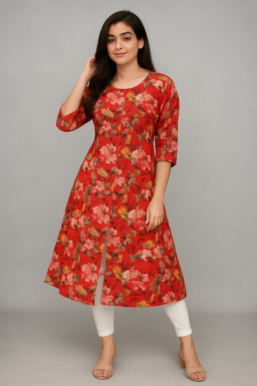 D.Gokuldas NX - Red Printed Kurti