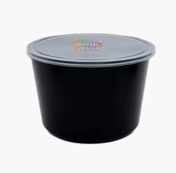 Black Round Container - 1500 ML