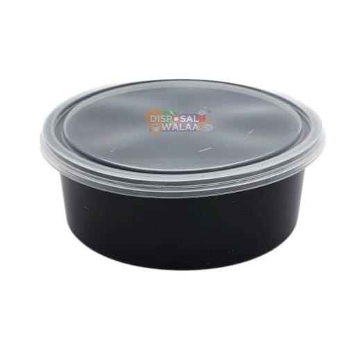 Black Round Container - 250 ML