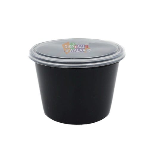 Black Round Container - 500 ML