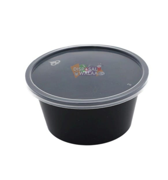 Black Round Container - 150 ML