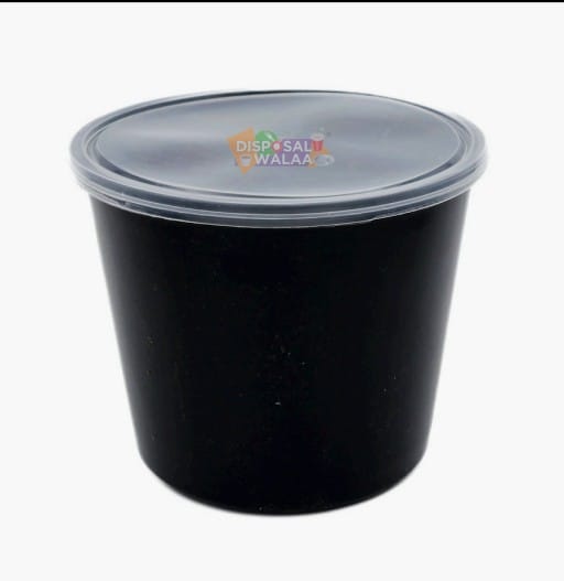 Black Round Container - 1200 ML