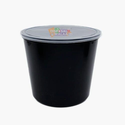Black Round Container - 2000 ML