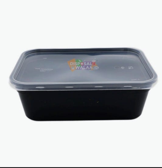 Black Rectangle Container - 2000 ML