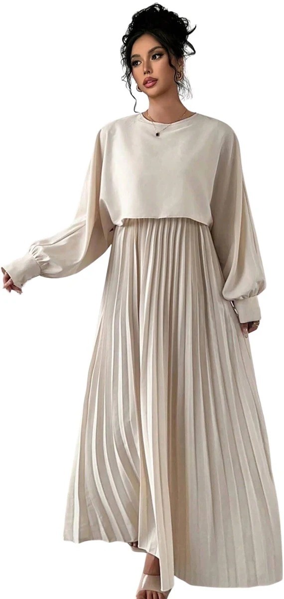 Diya Agarwal - LITZO Women's Solid Pleated Maxi Dress