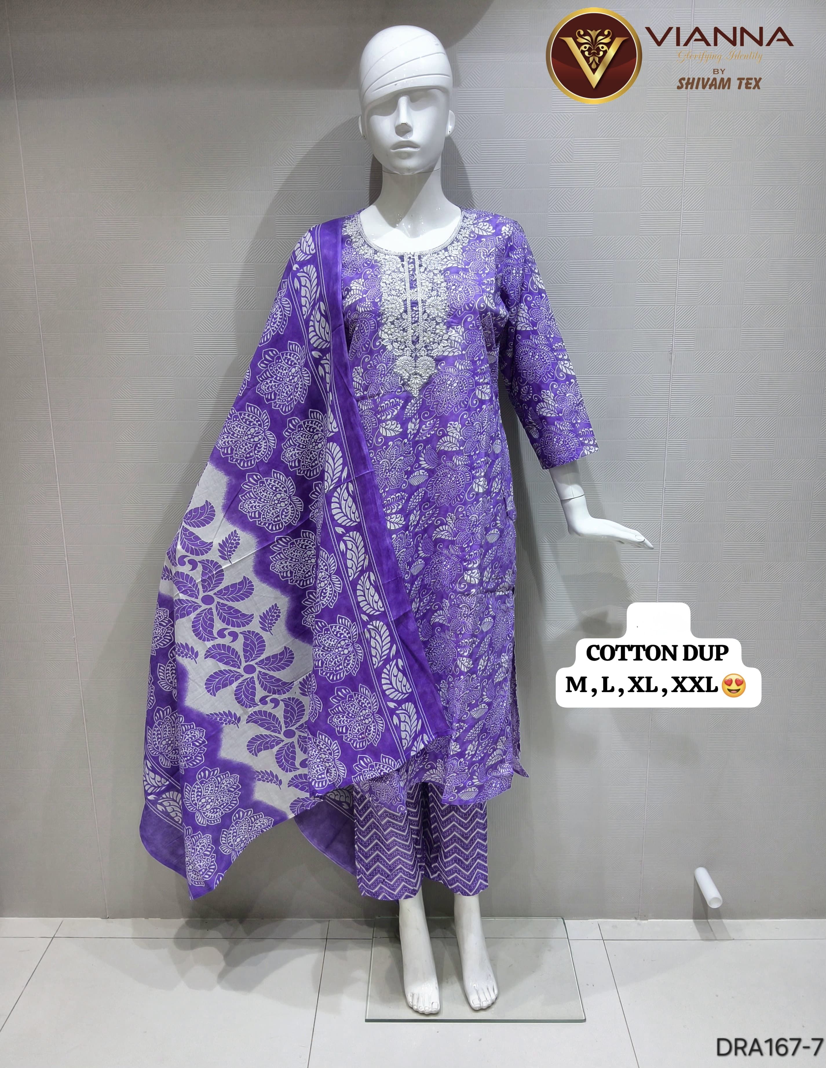 Diya sarees - Purple Cotton Printed Kurti Set